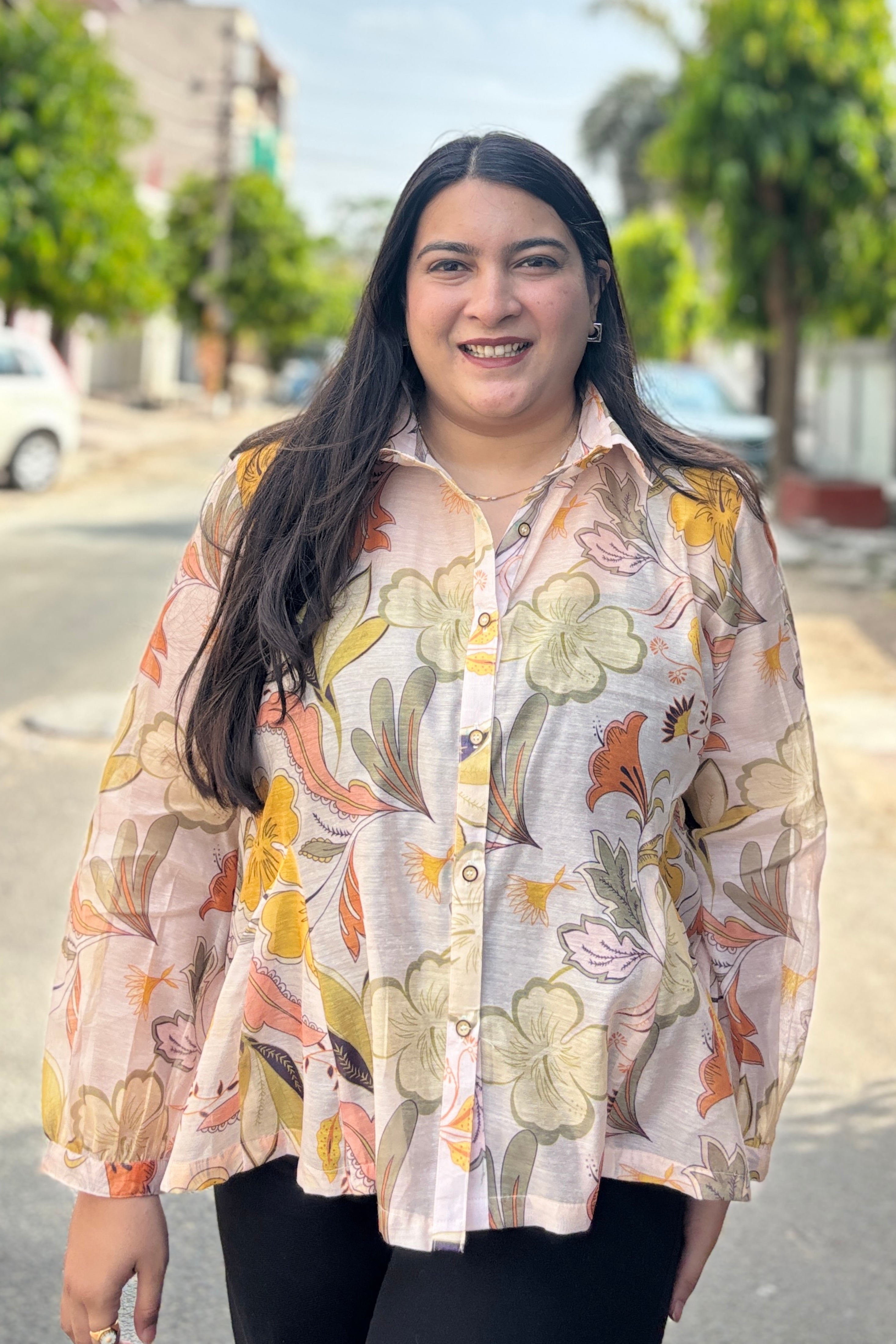 Tropical Bloom Sheer Shirt