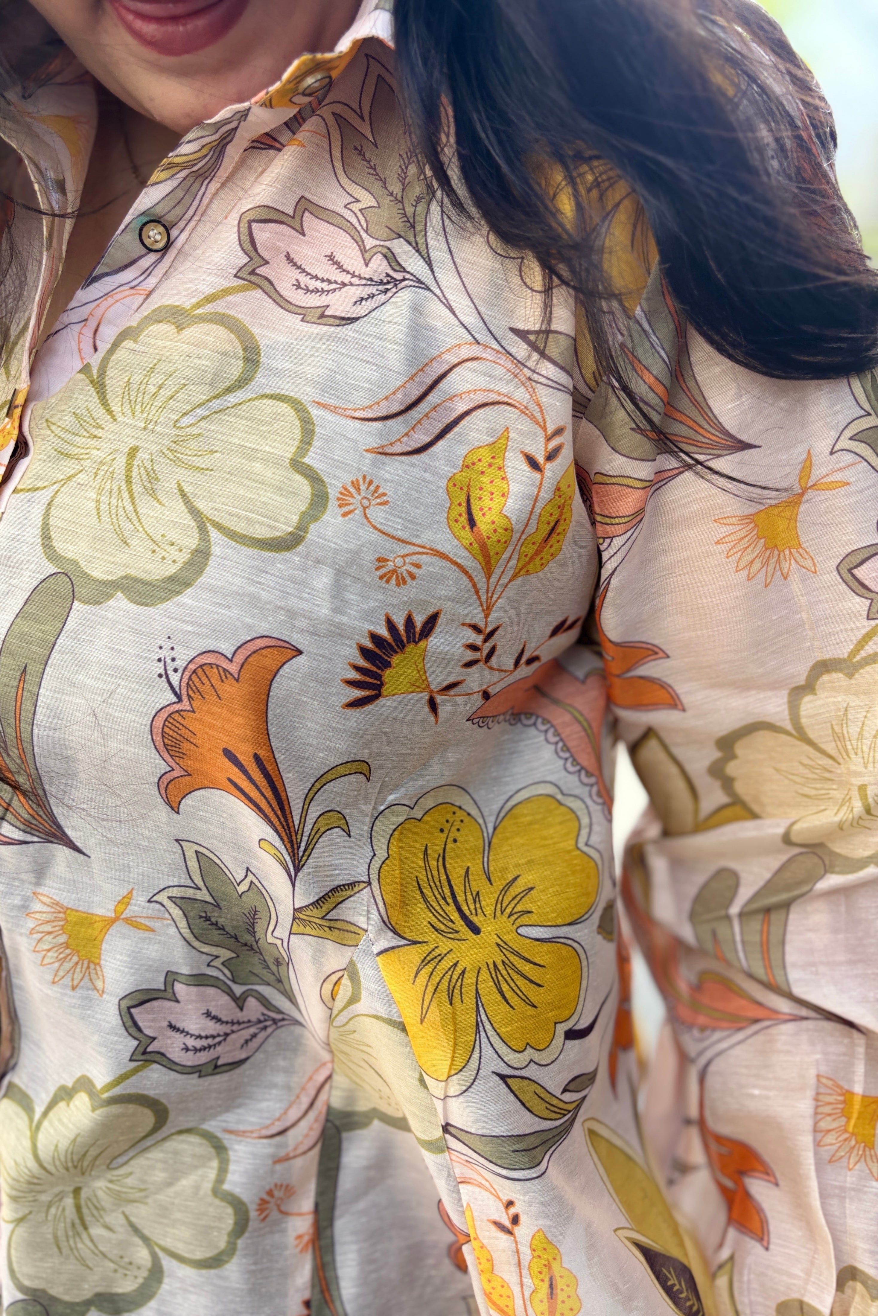 Tropical Bloom Sheer Shirt