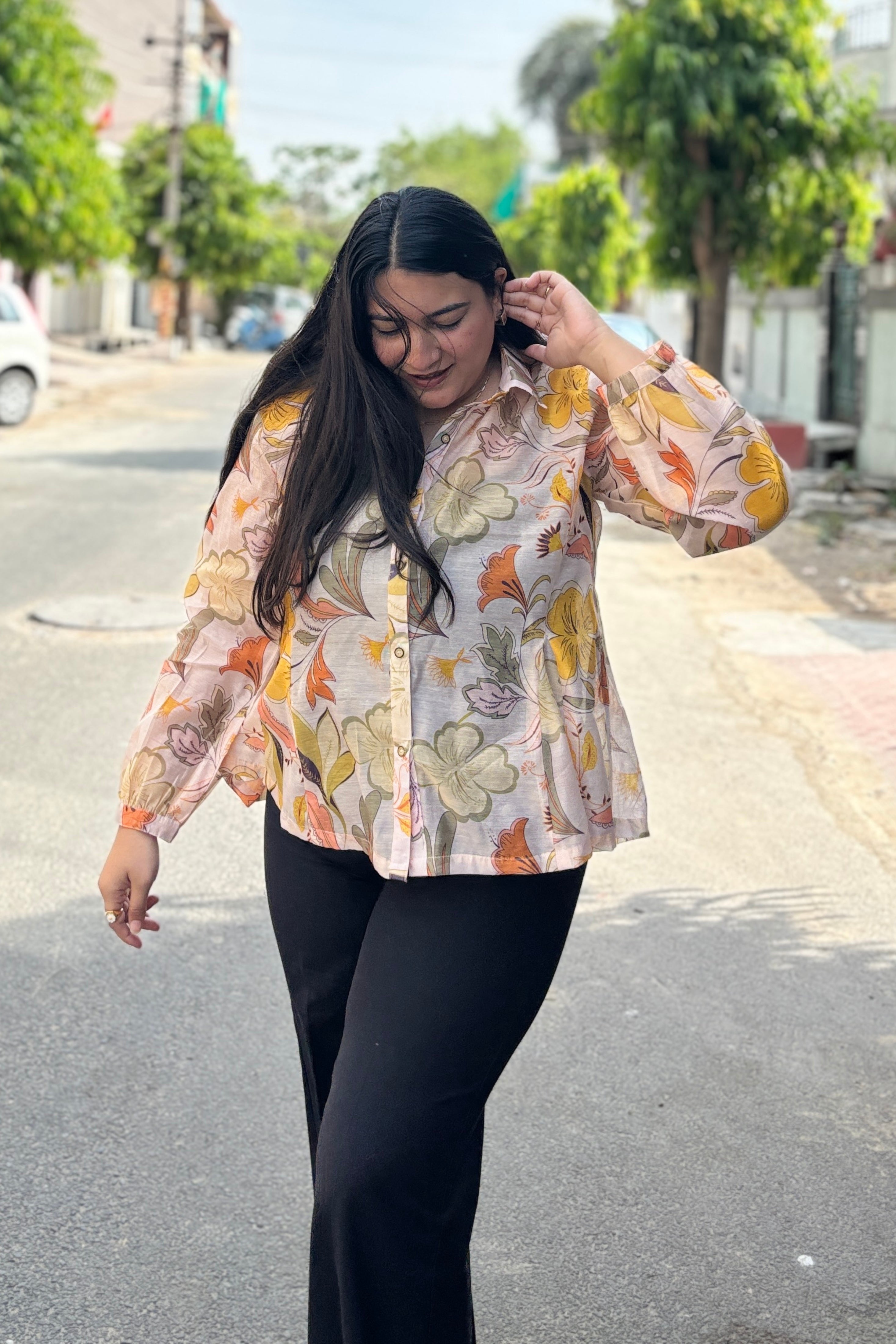 Tropical Bloom Sheer Shirt