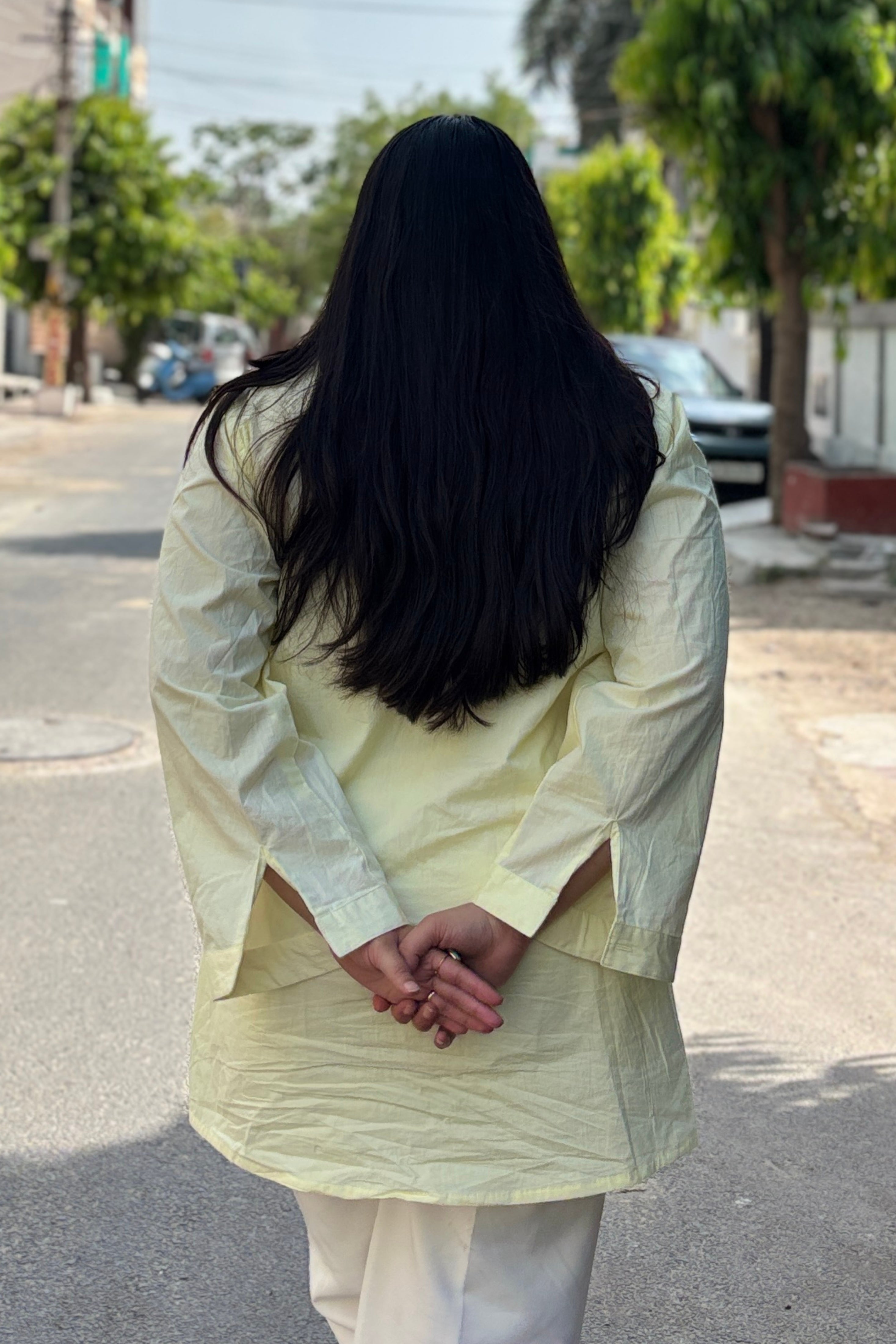BUTTER YELLOW PINTUCK TOP
