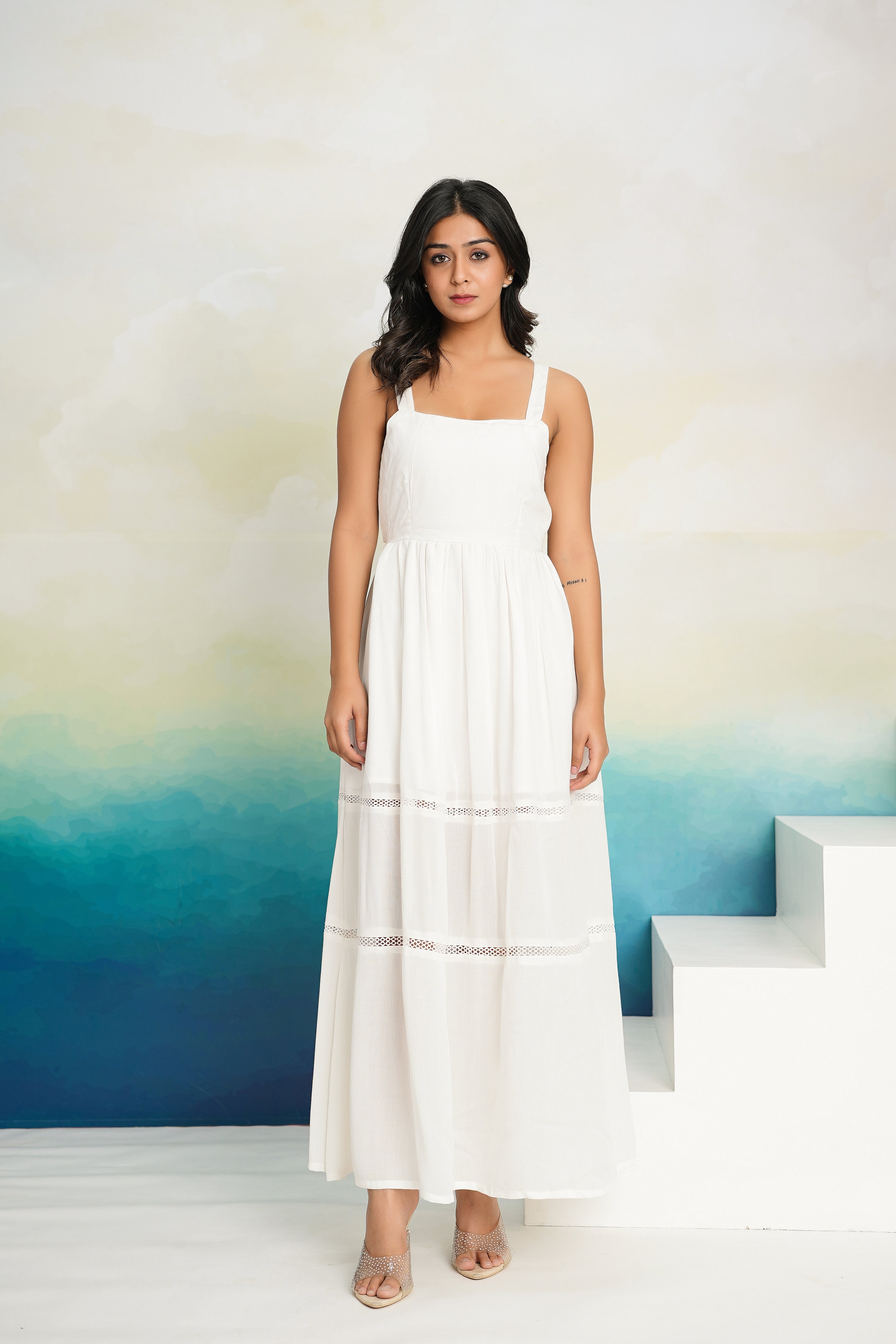 White Chantilly Maxi Dress