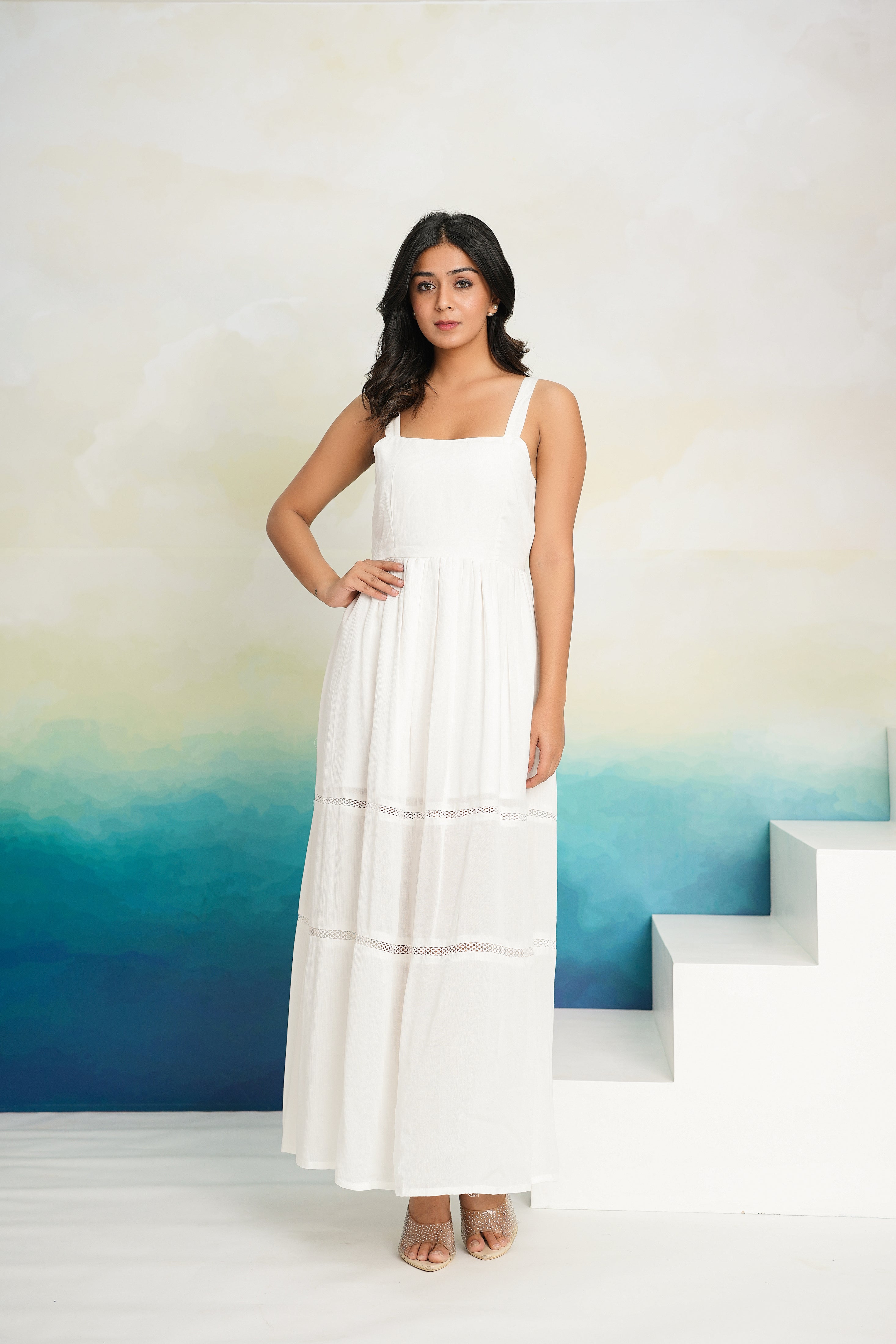 White Chantilly Maxi Dress