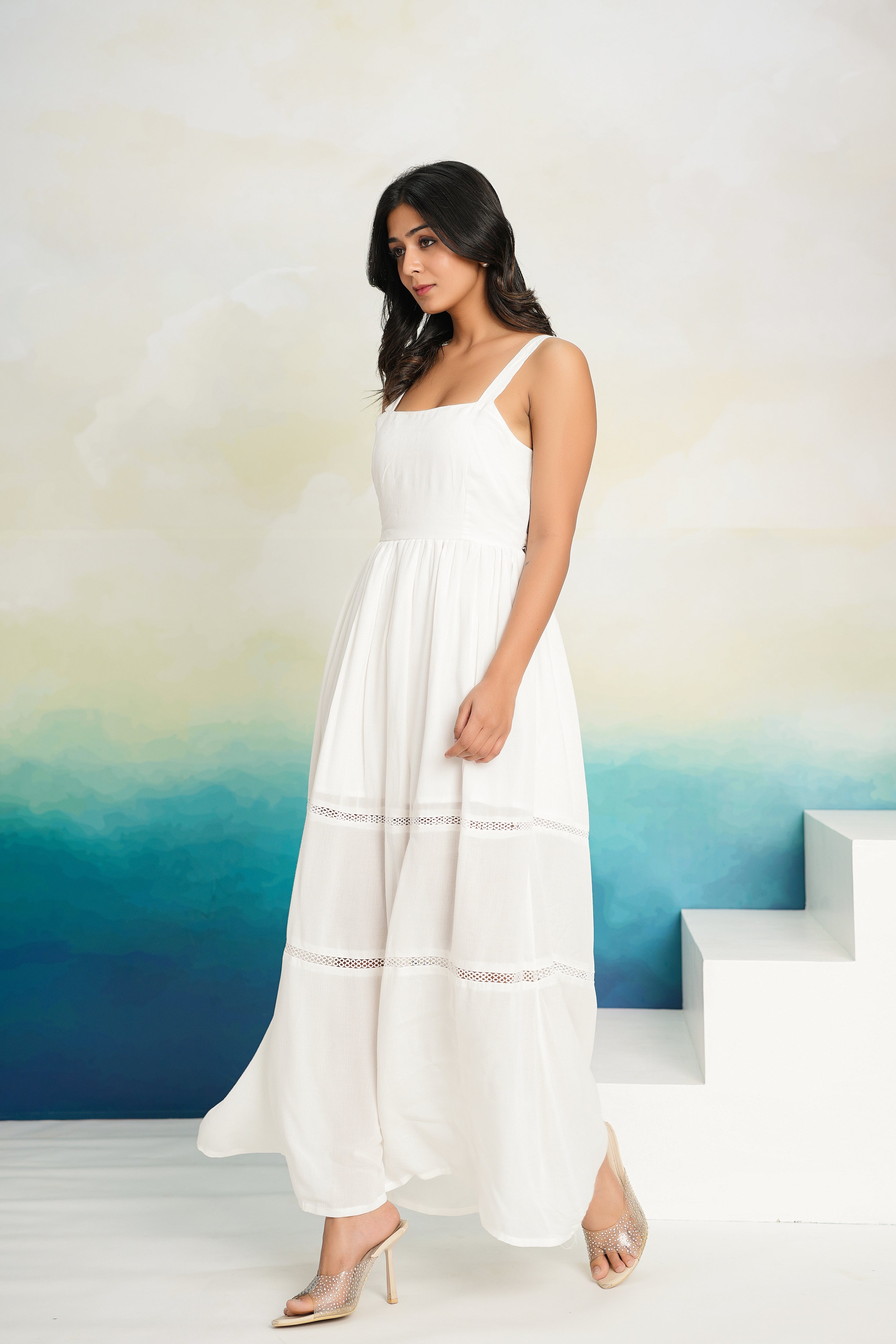 White Chantilly Maxi Dress