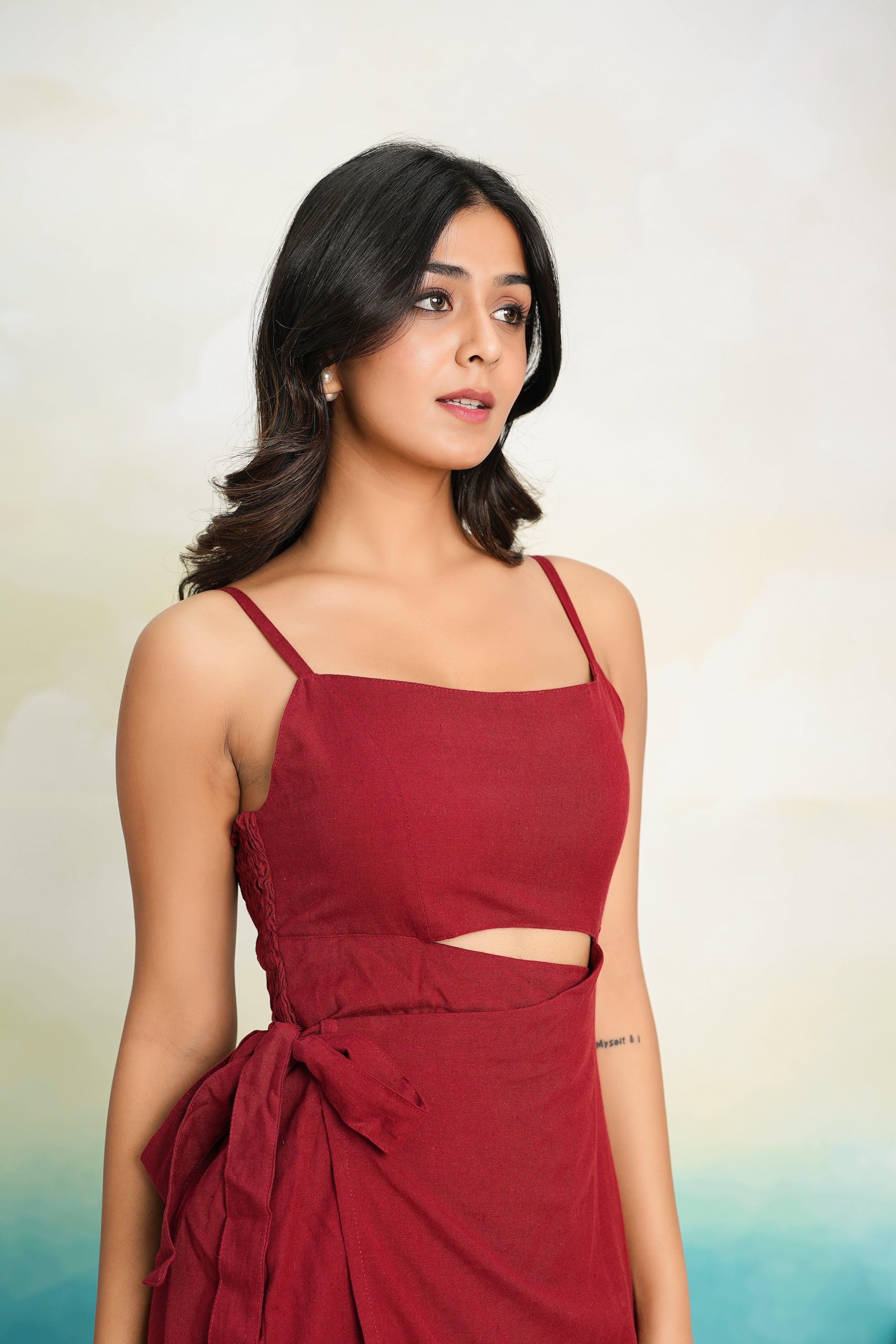 Brick Cut Out Mini Dress