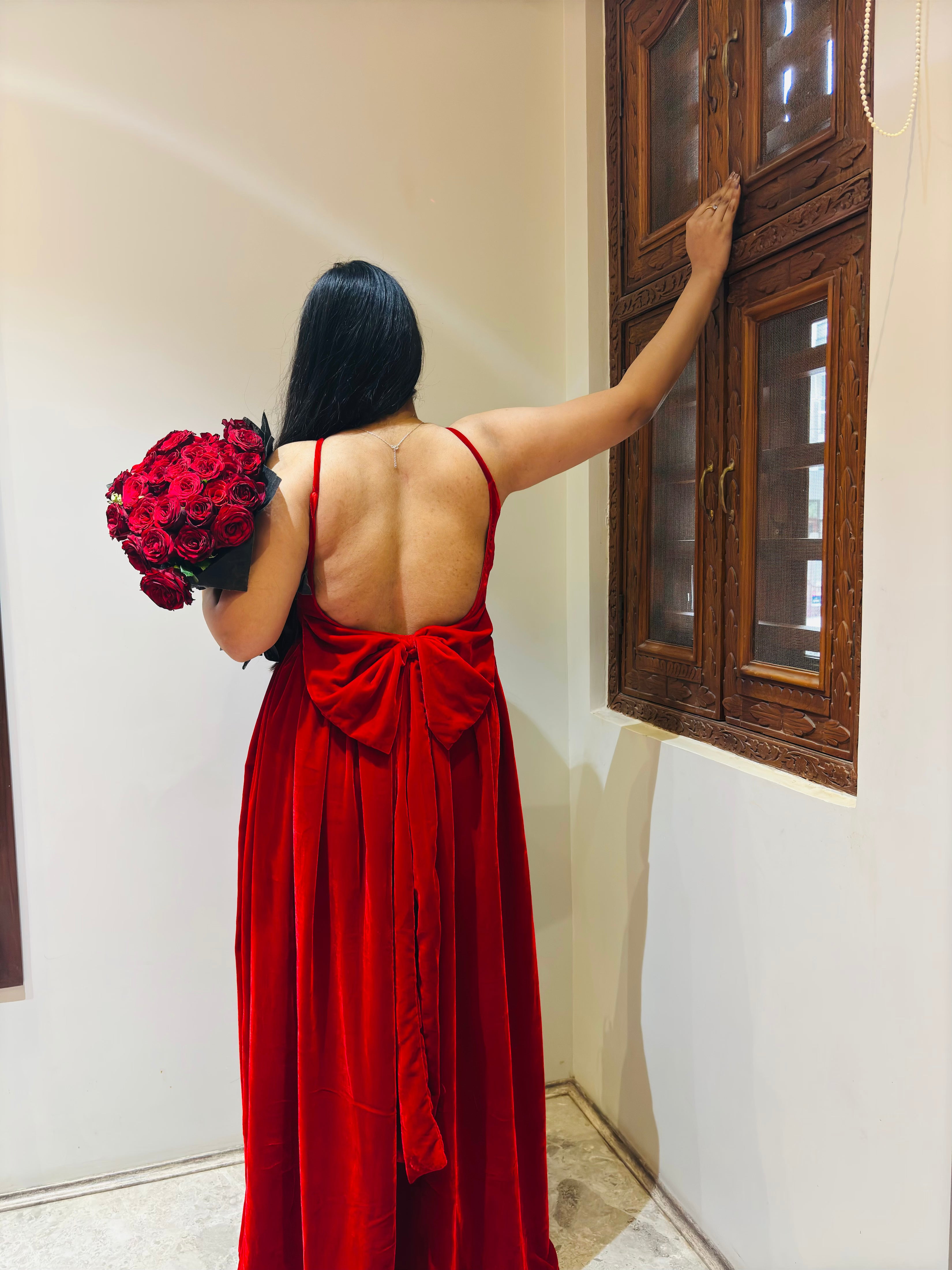 Red Bow Maxi Dress