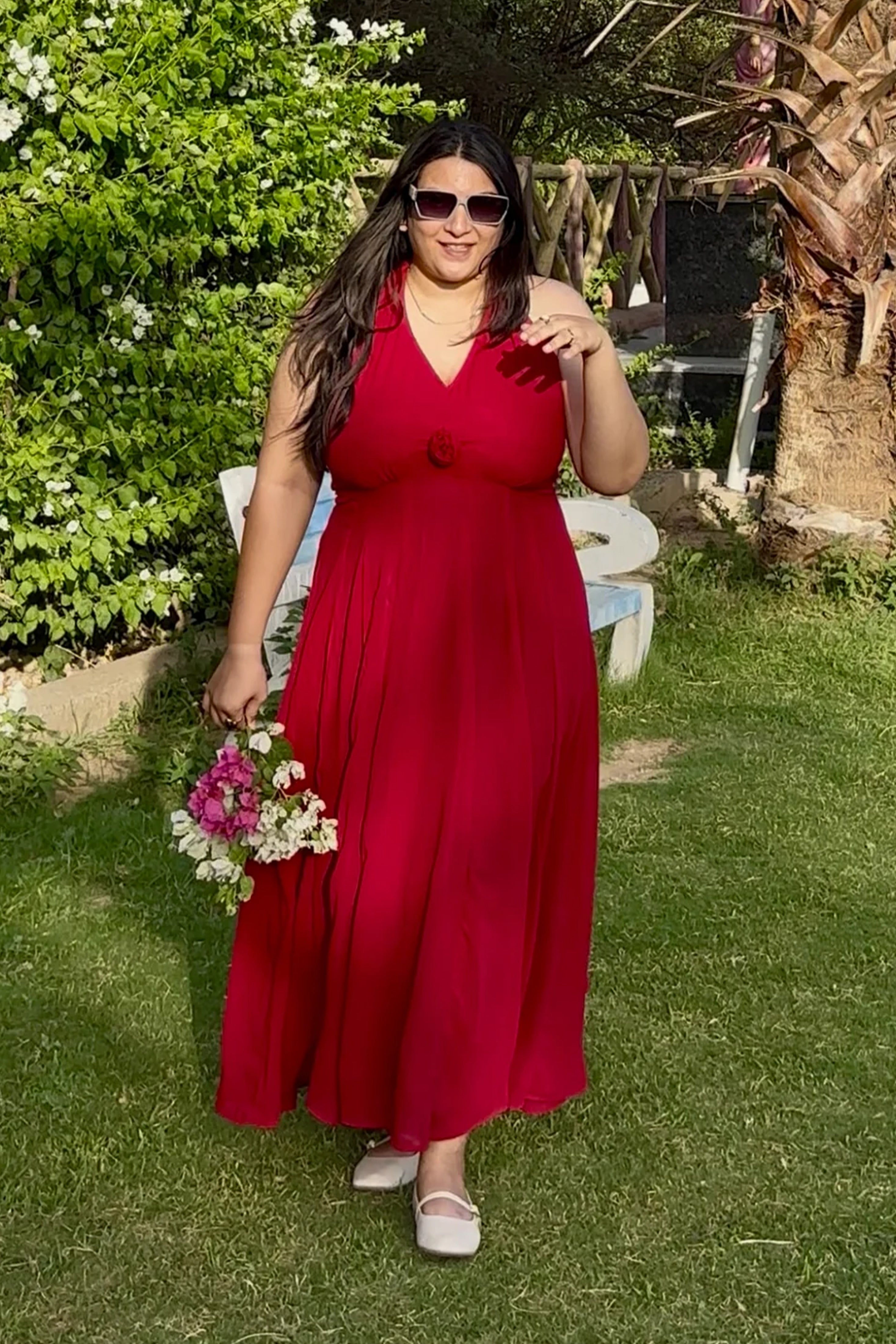 Crimson Bloom Maxi