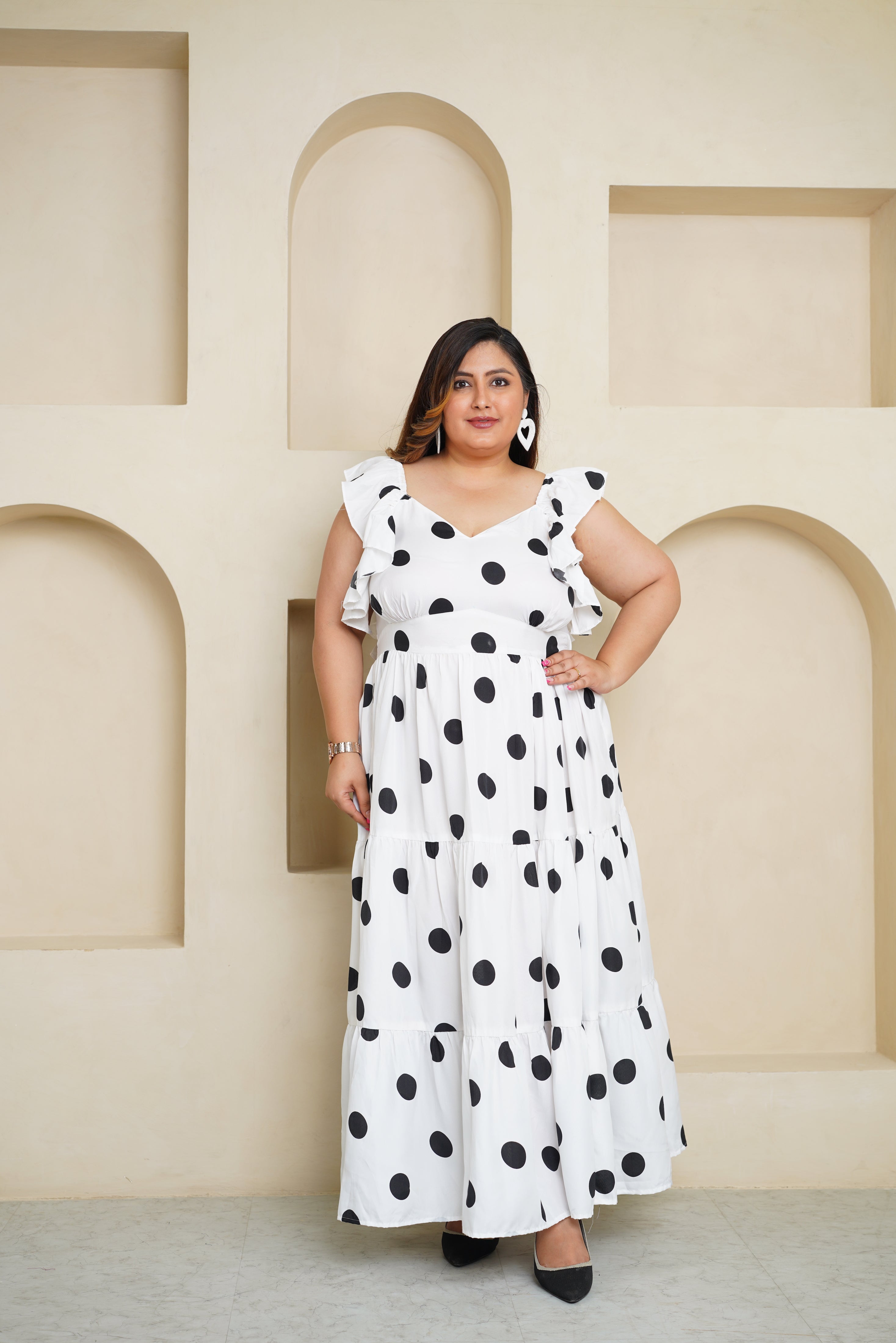 White Polka Dot Maxi Dress