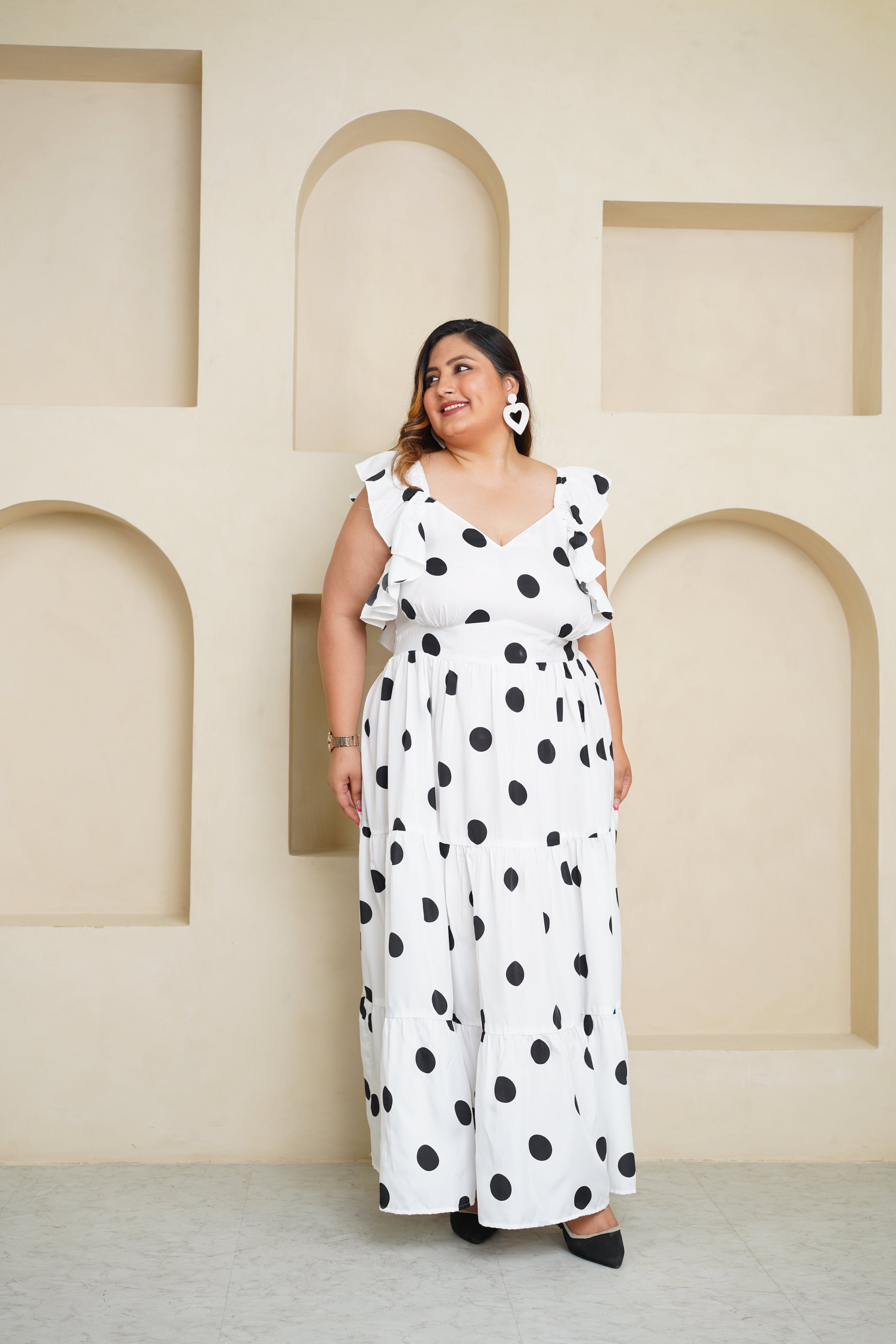 White Polka Dot Maxi Dress
