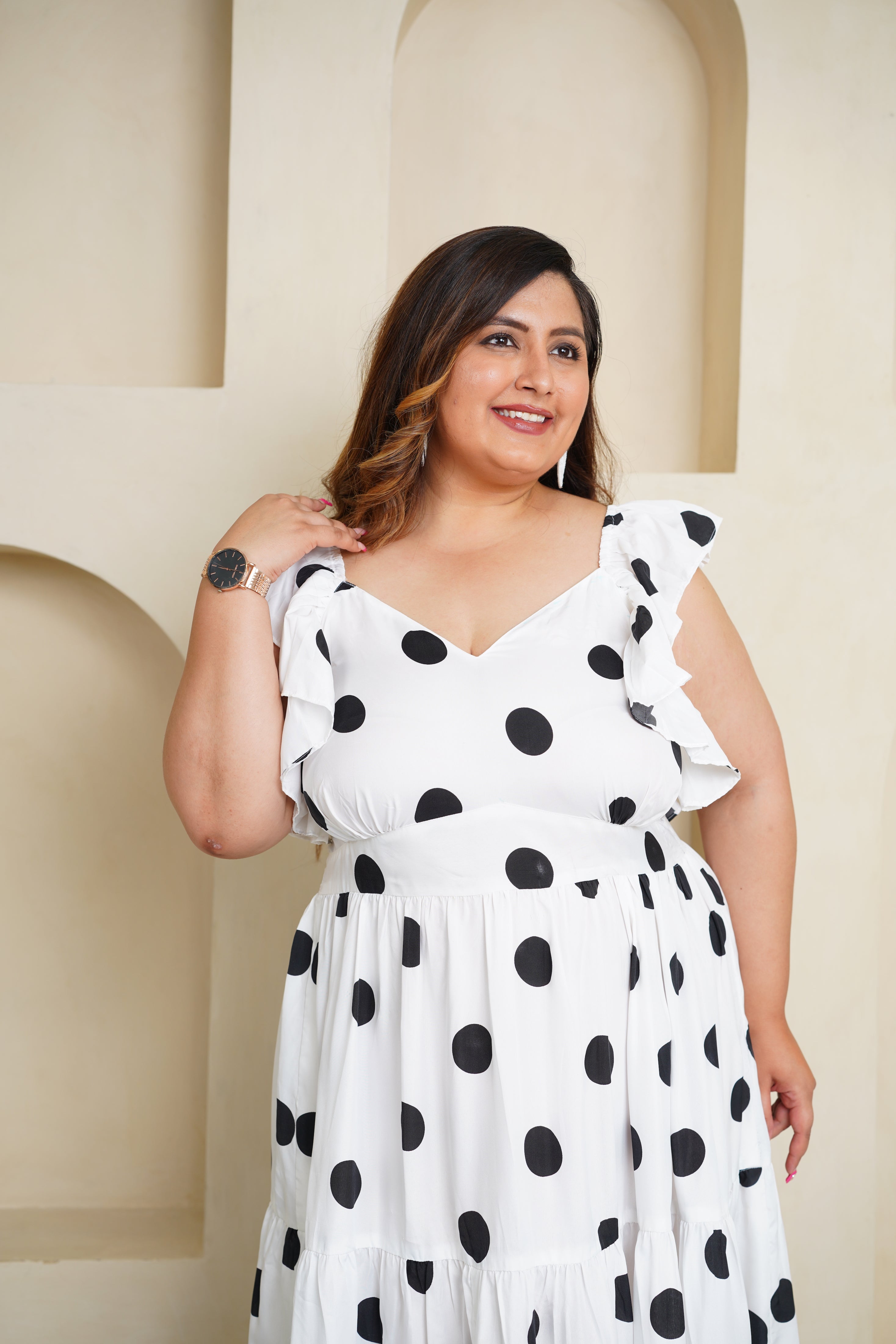 White Polka Dot Maxi Dress