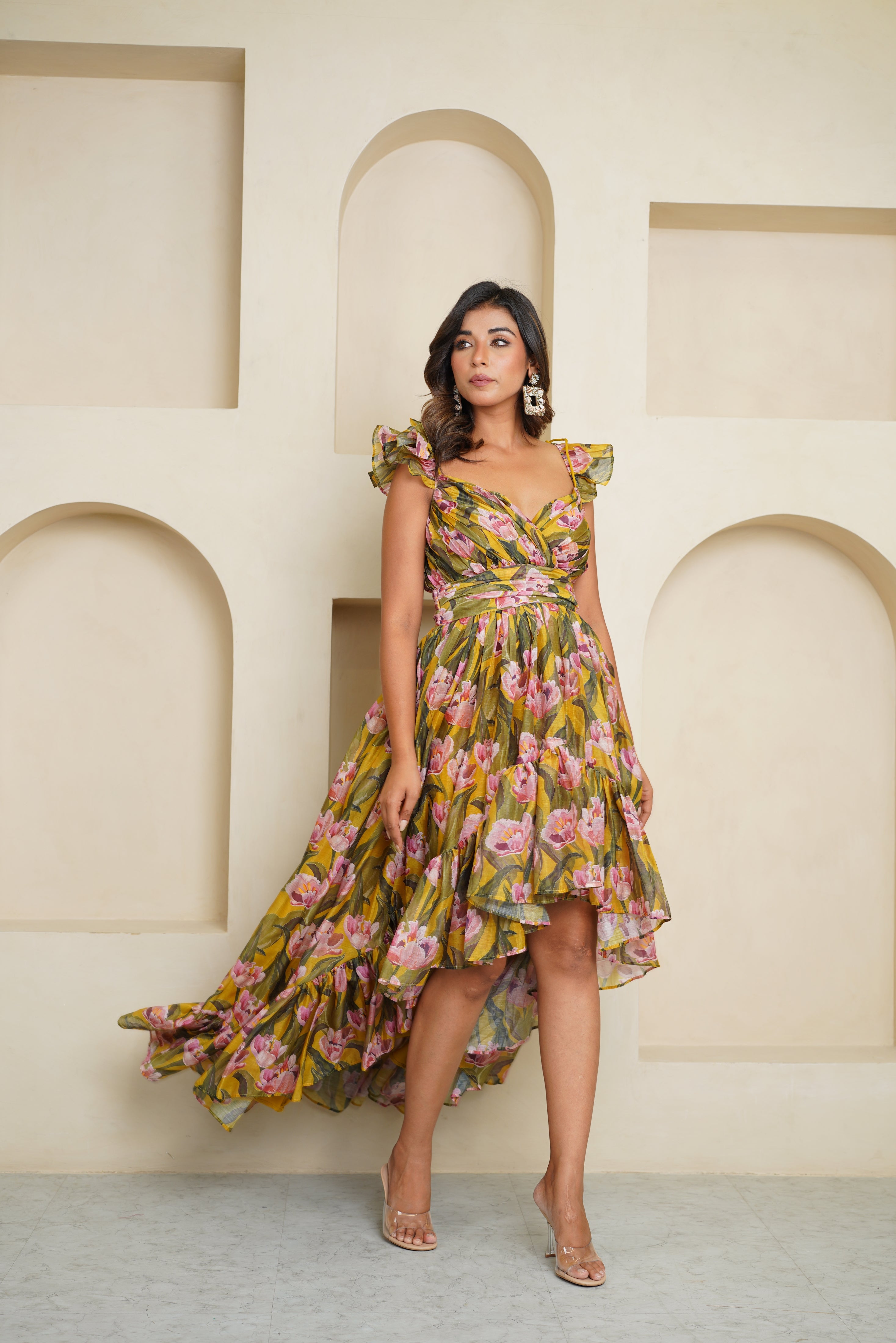 Floral Chanderi Dress