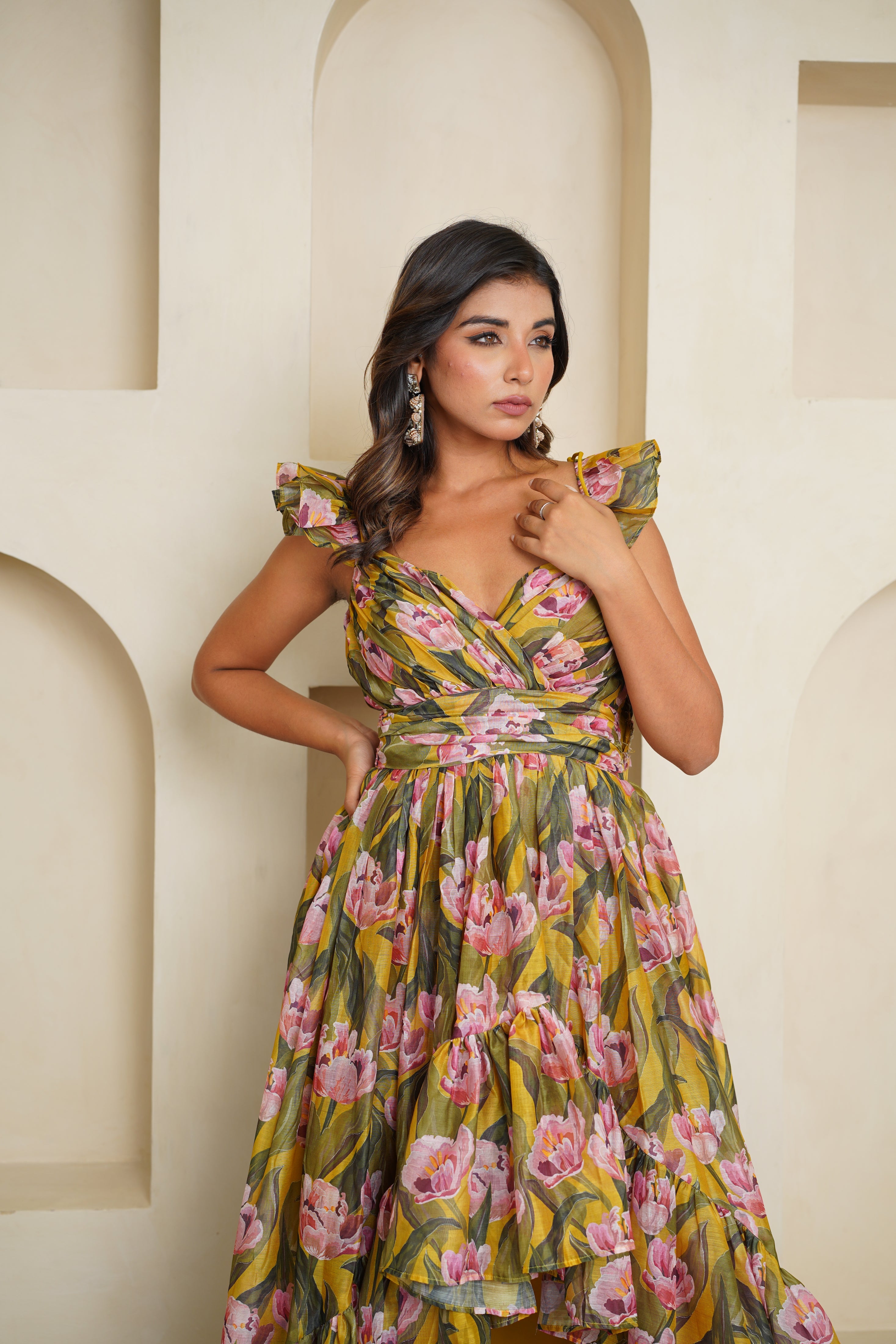 Floral Chanderi Dress