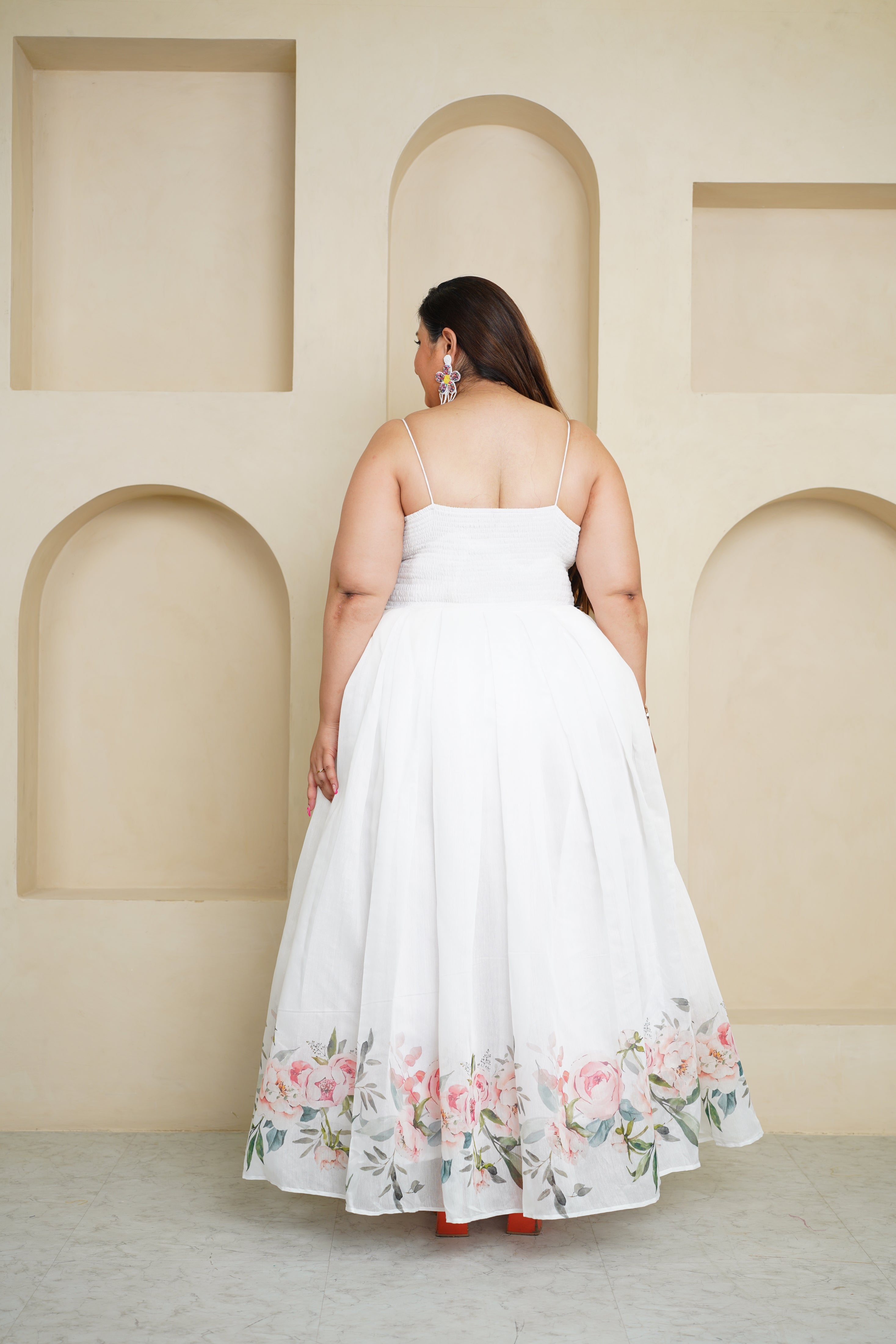 white chanderi maxi dress
