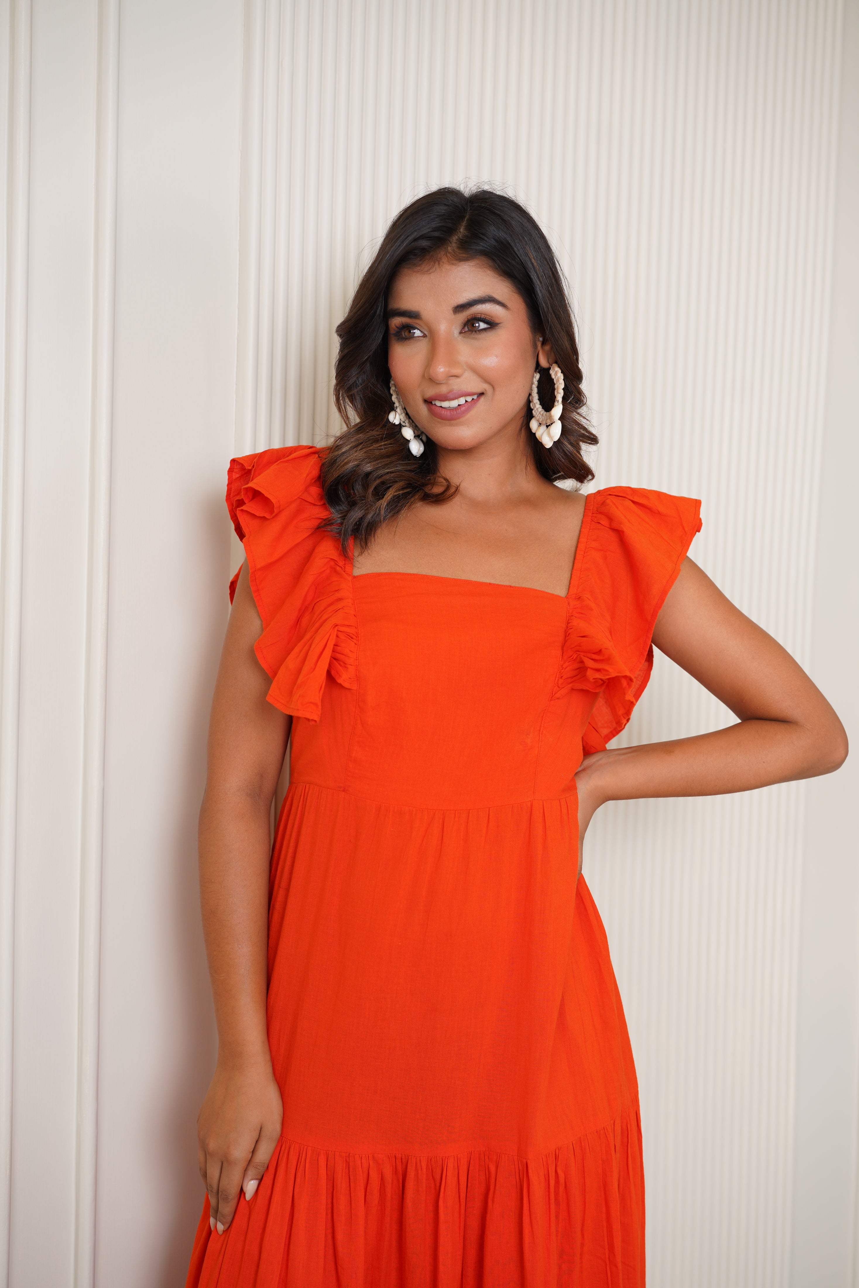 Orange Cotton Dress