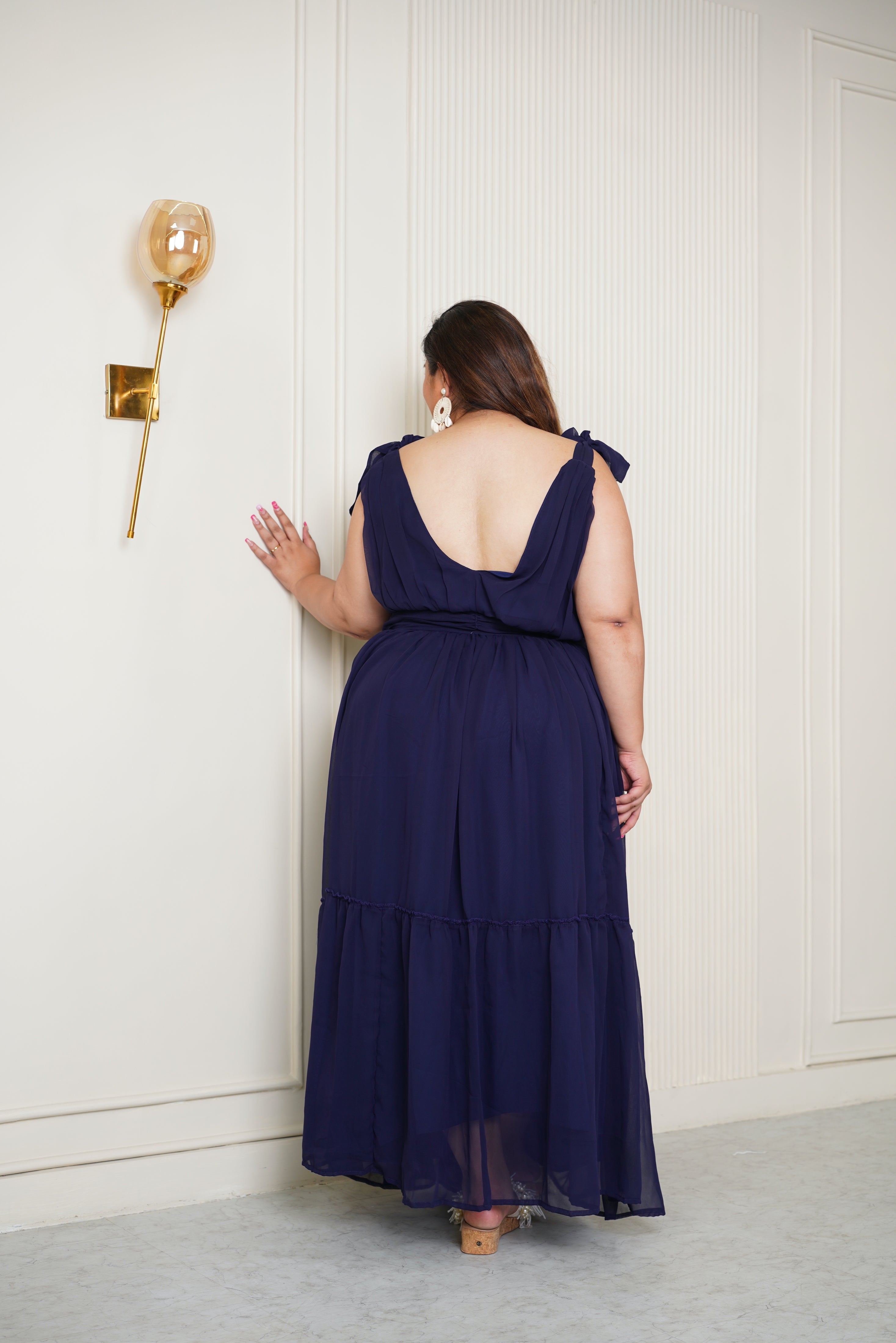 Blue Georgette Long Dress