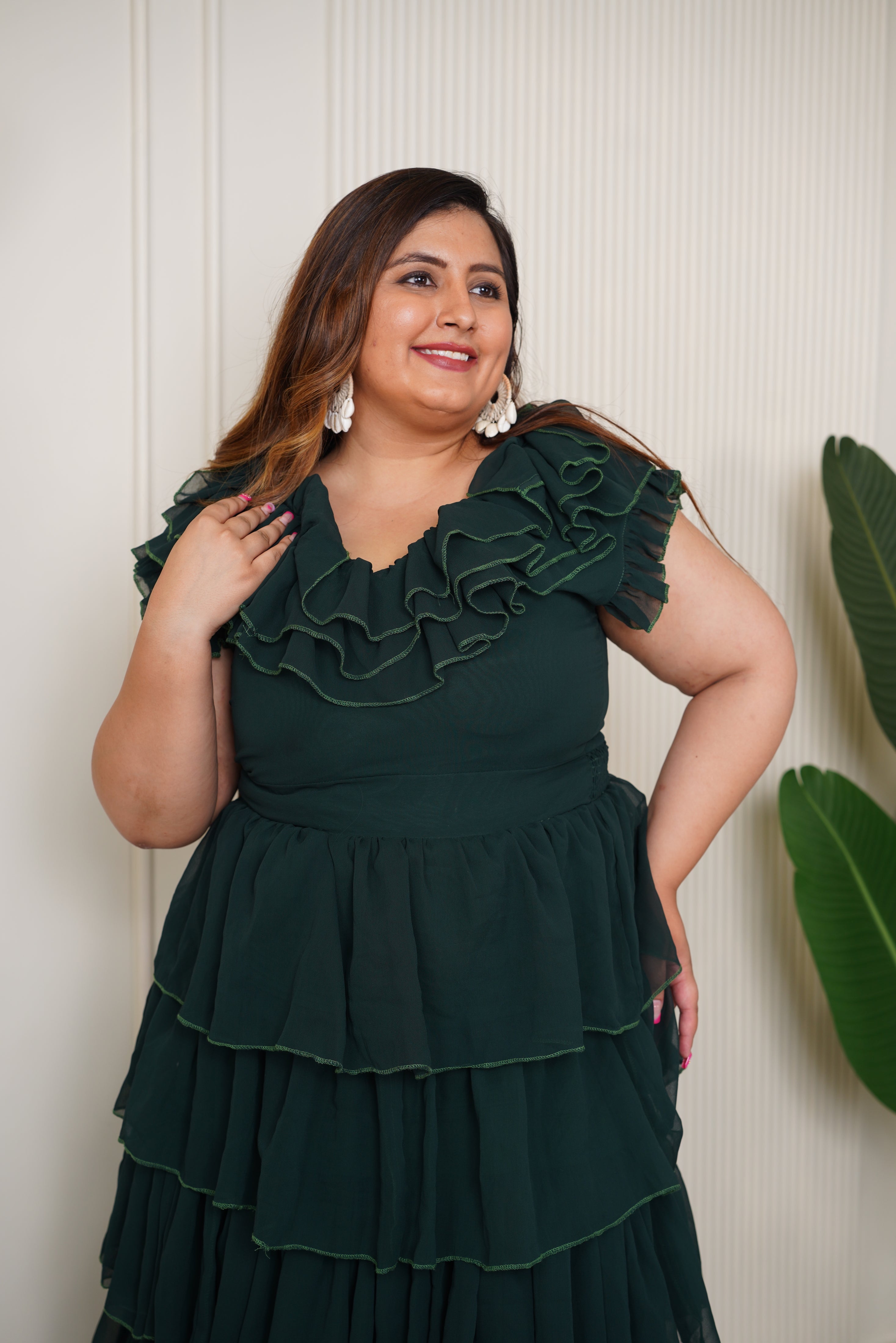 Green Georgette Dress