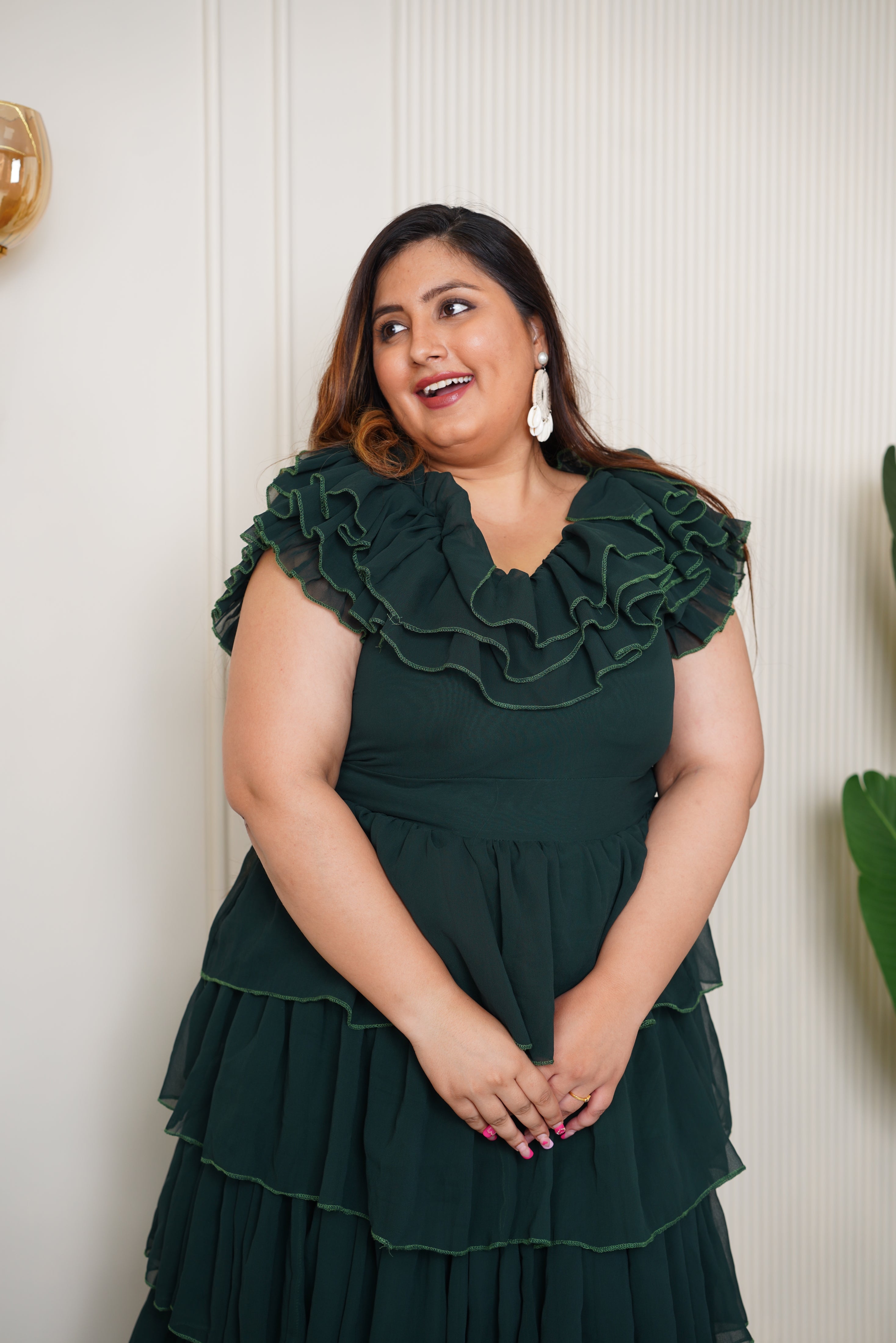 Green Georgette Dress