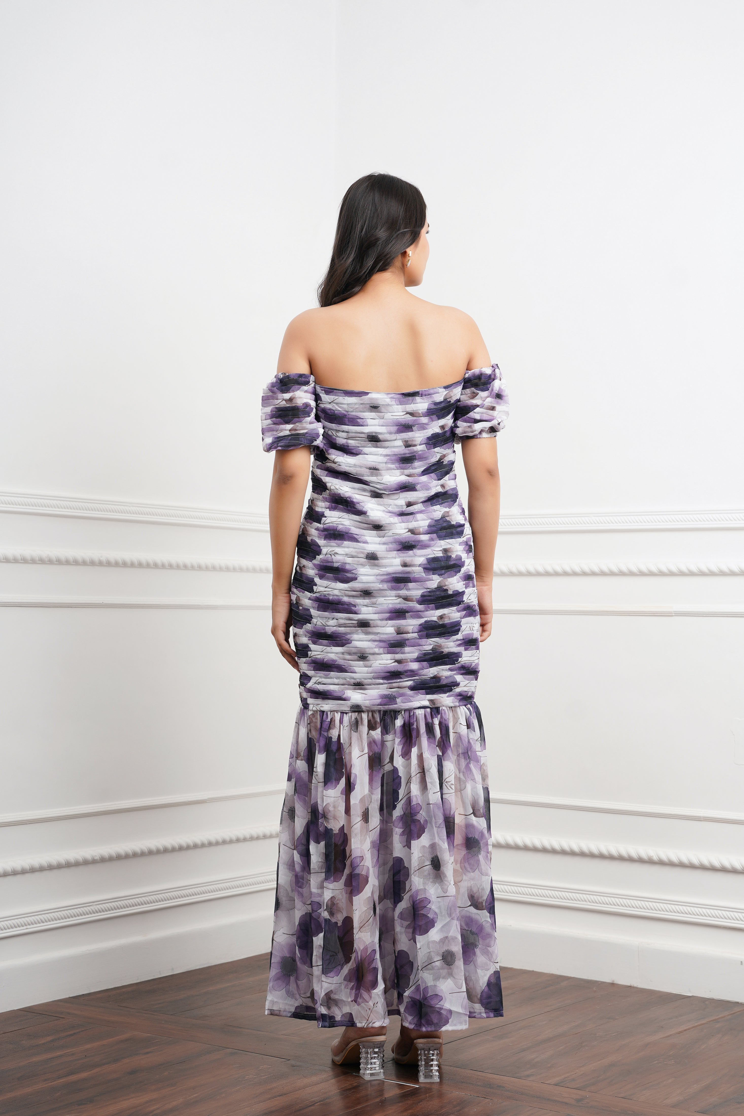 White Printed Maxi Dress