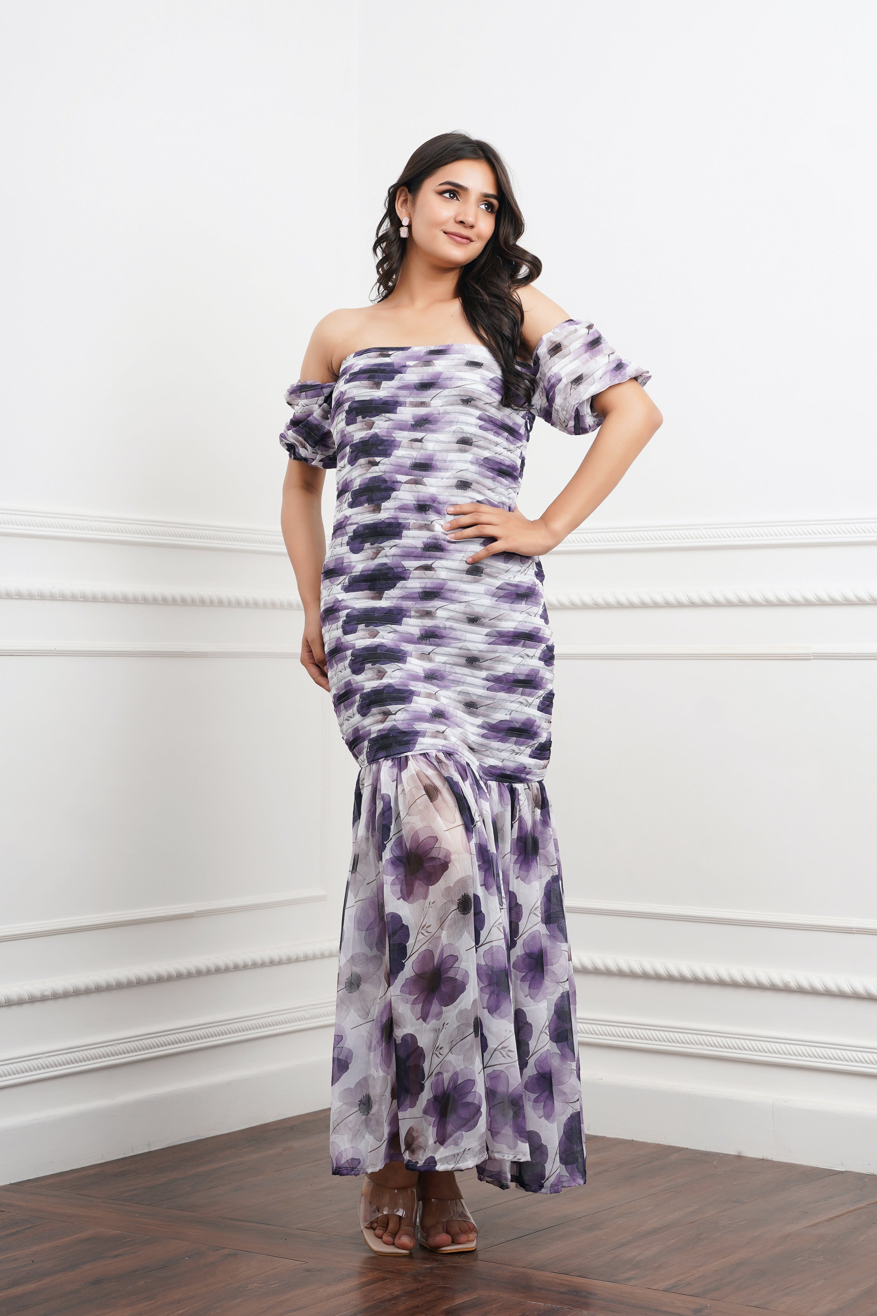 White Printed Maxi Dress