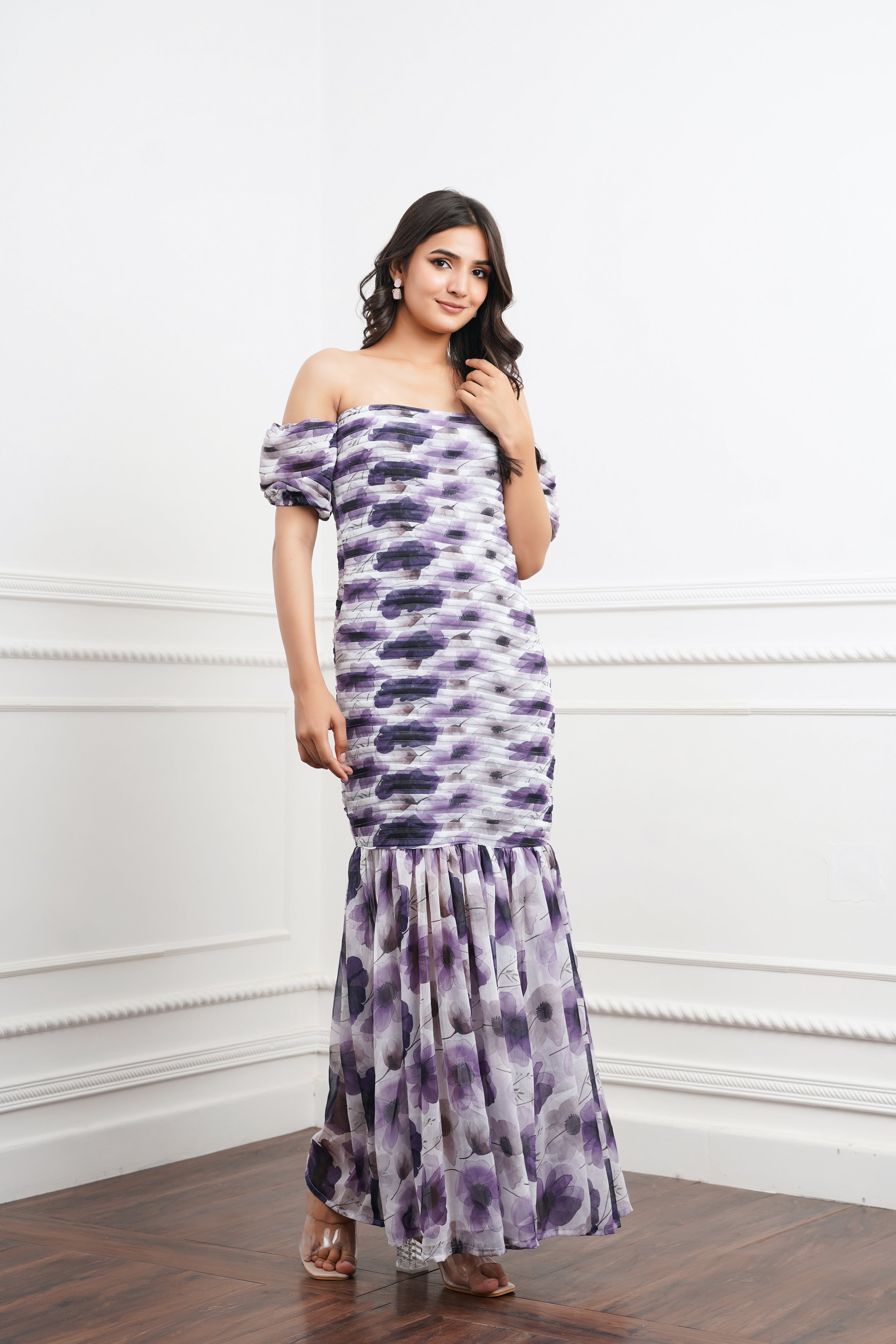White Printed Maxi Dress