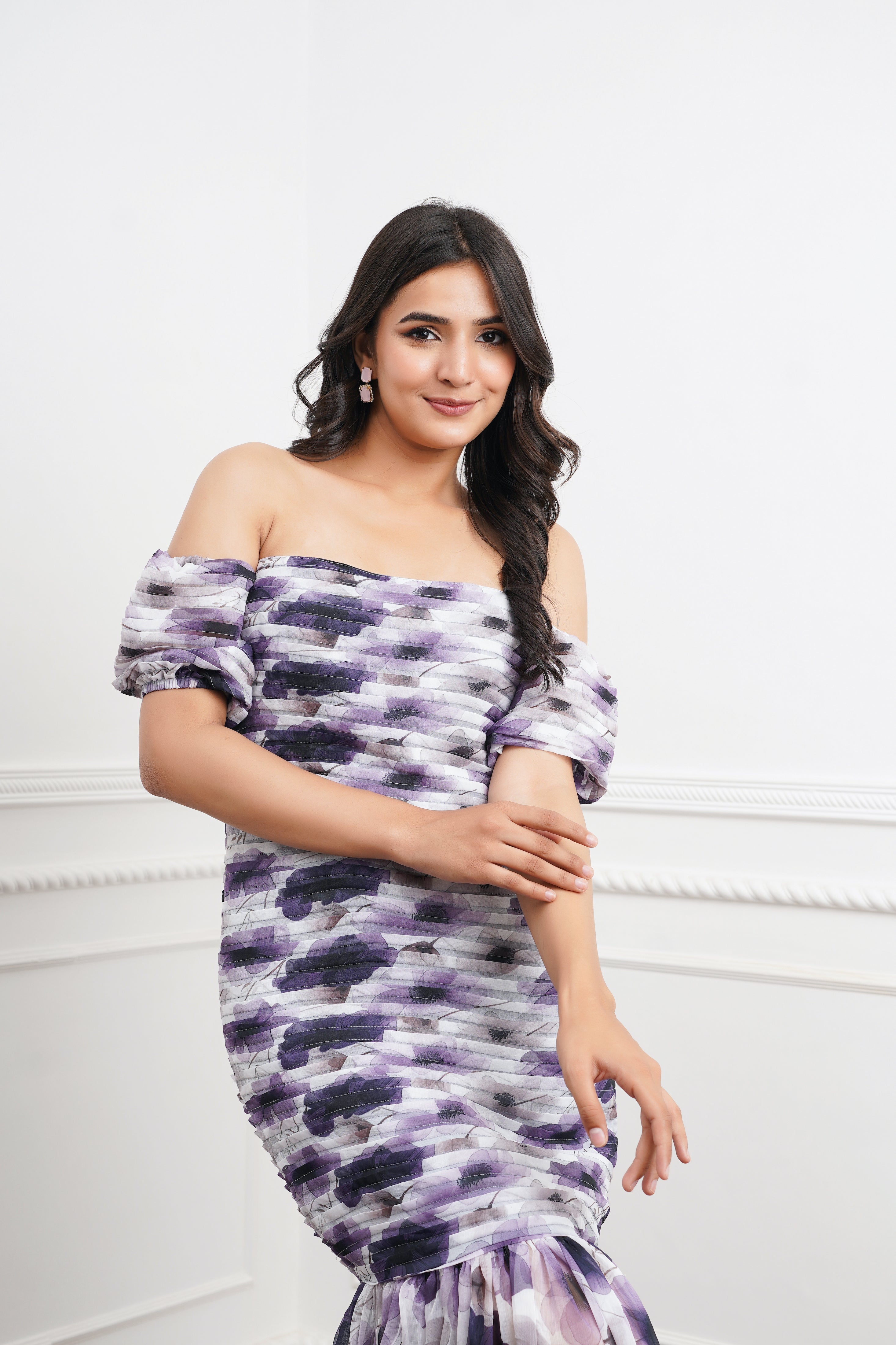 White Printed Maxi Dress