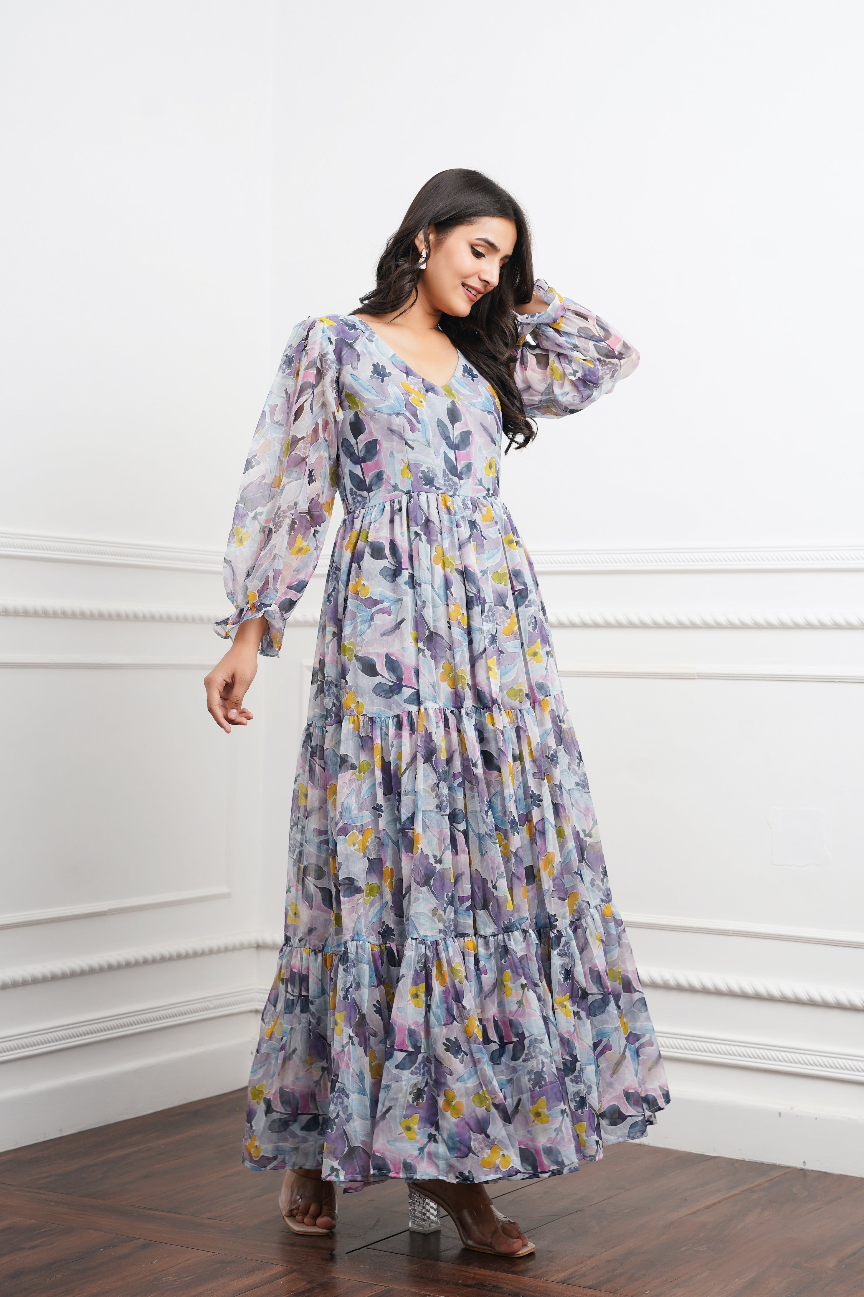 Smoky Blue Maxi Dress