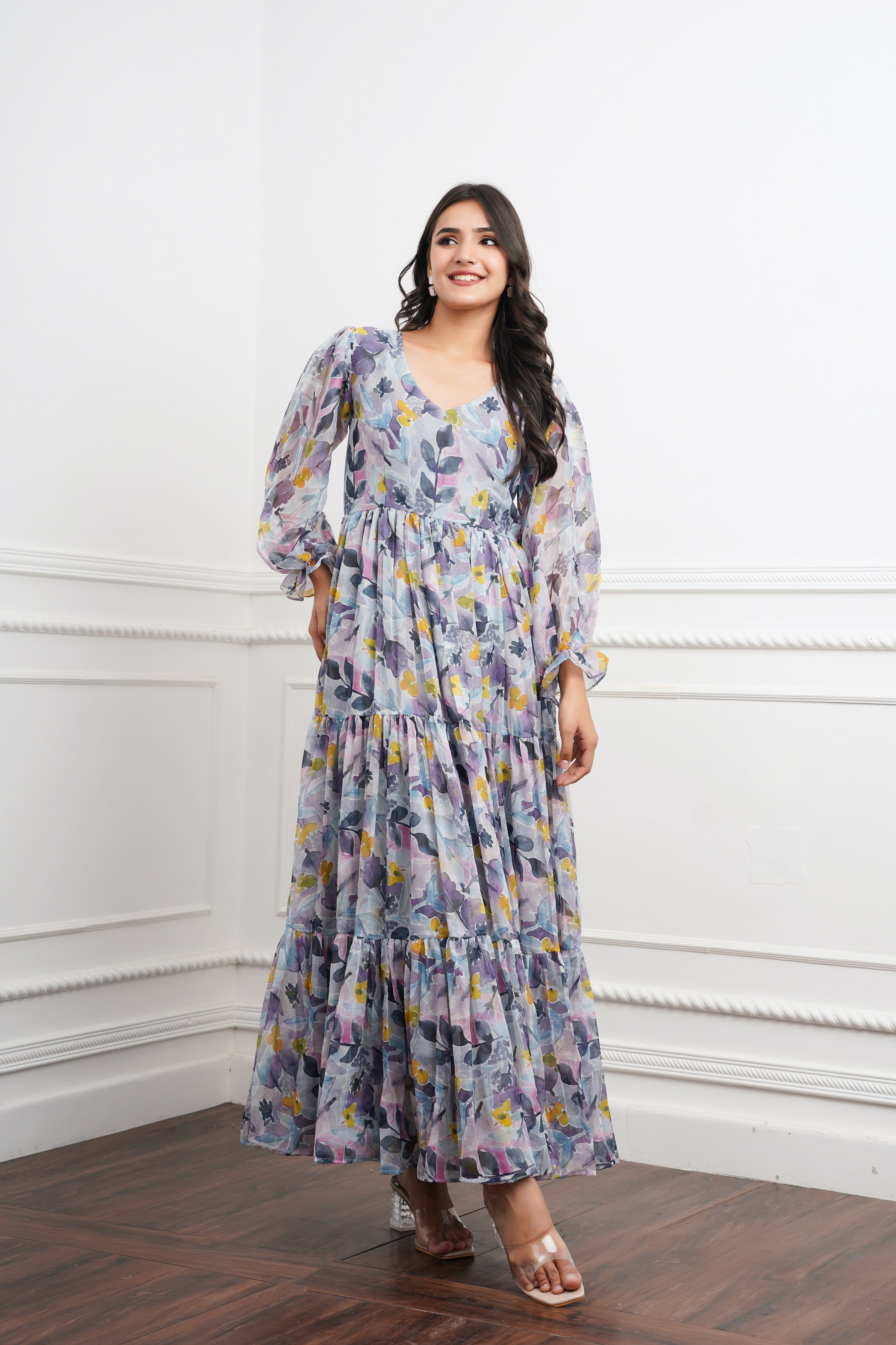 Smoky Blue Maxi Dress
