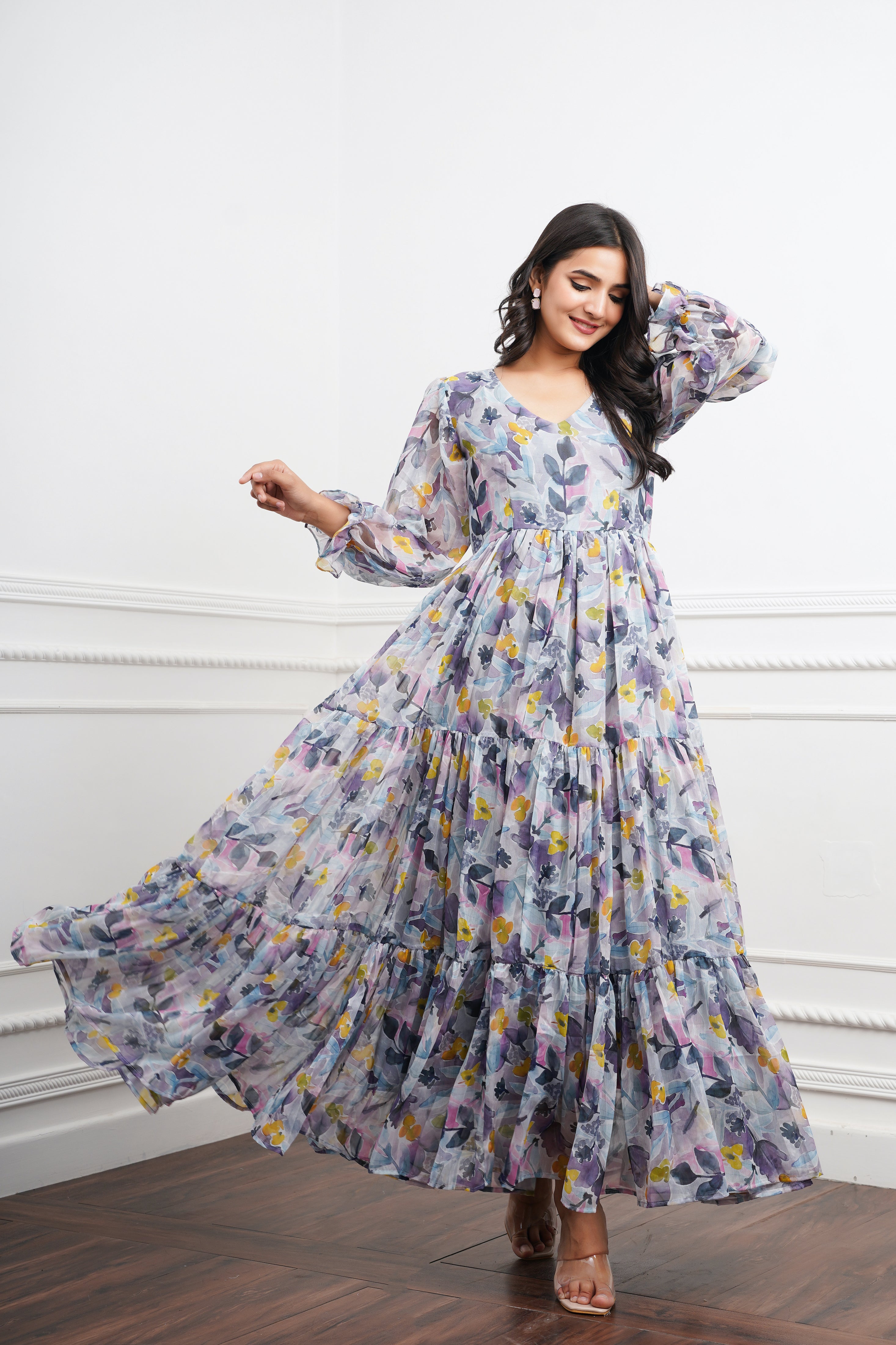 Smoky Blue Maxi Dress