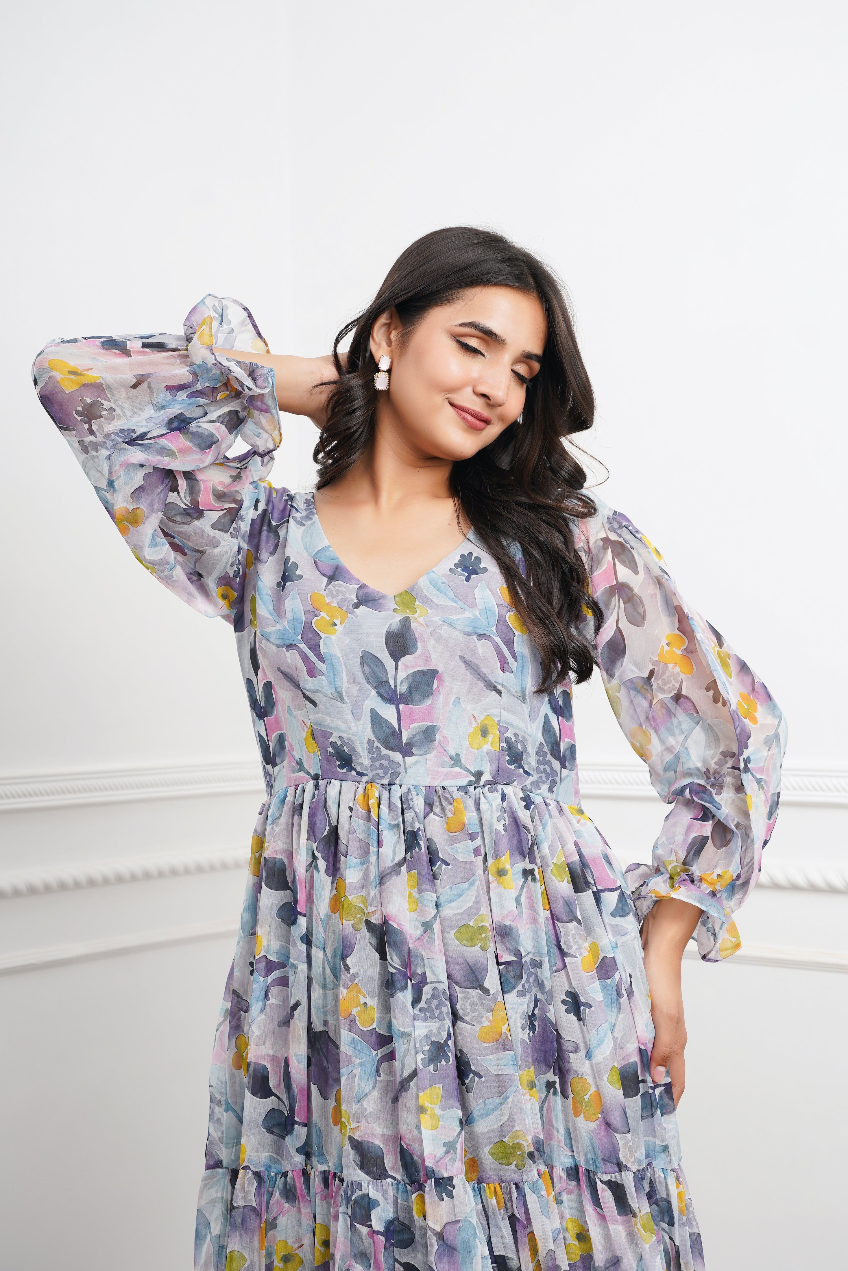 Smoky Blue Maxi Dress