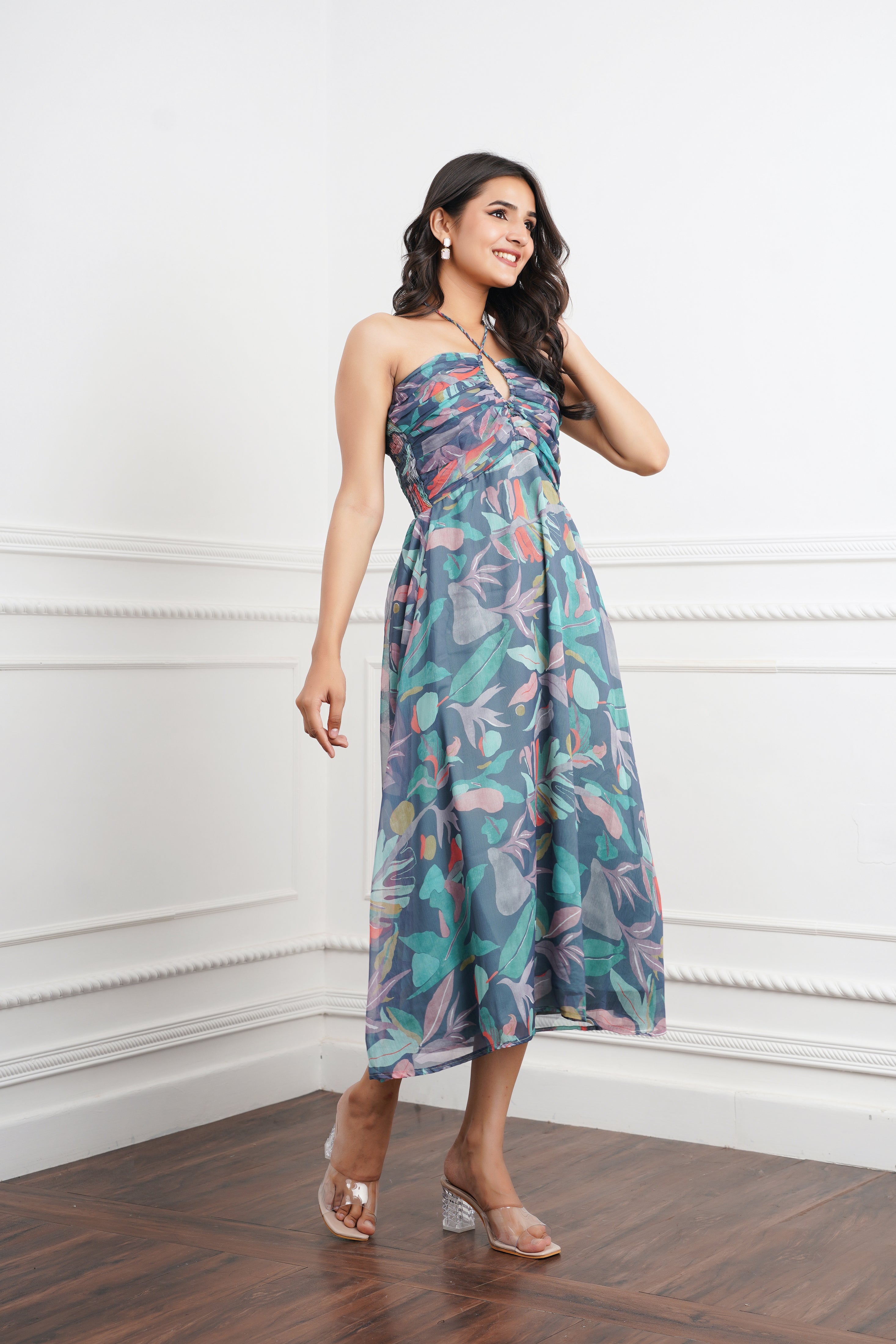 Stone Grey Midi Dress