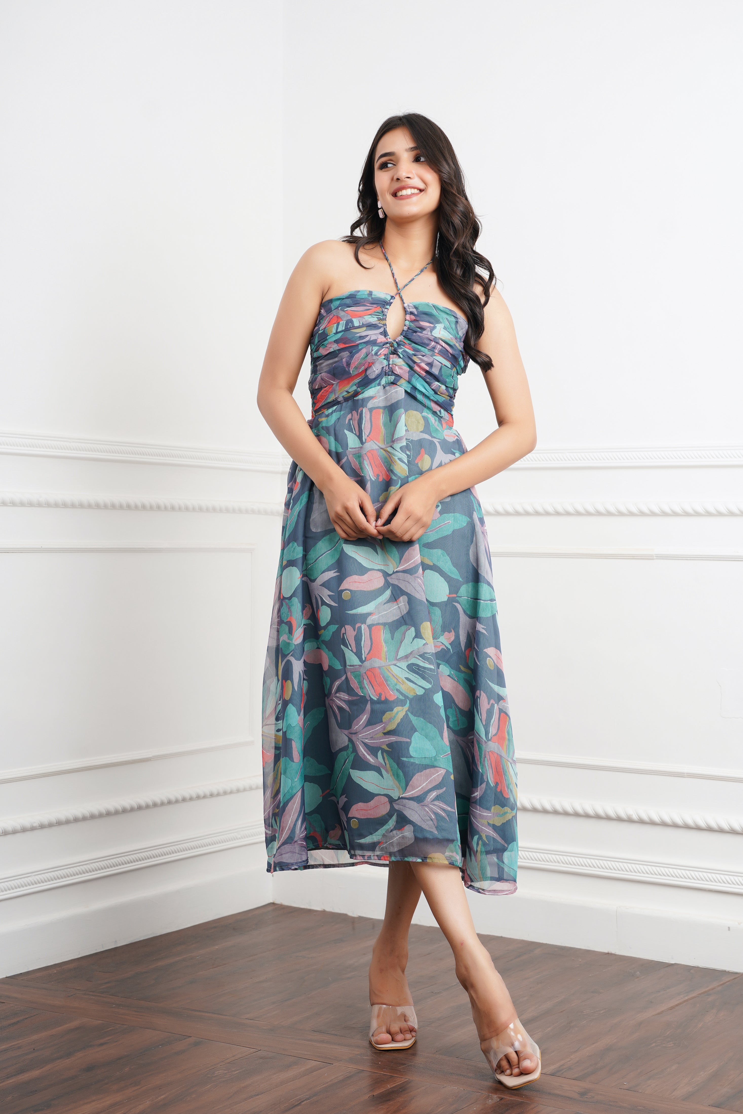 Stone Grey Midi Dress