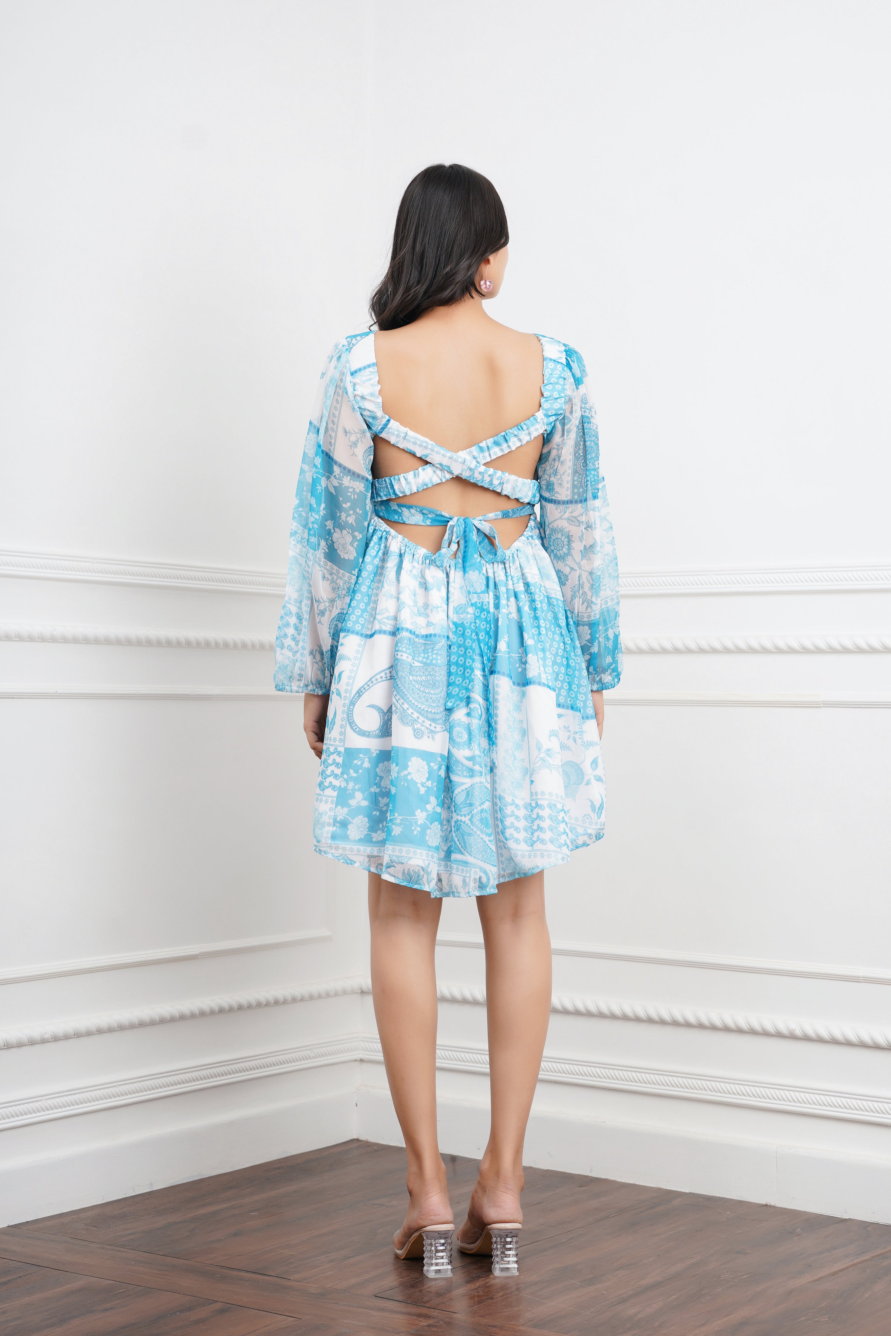 Sky Printed Mini Dress