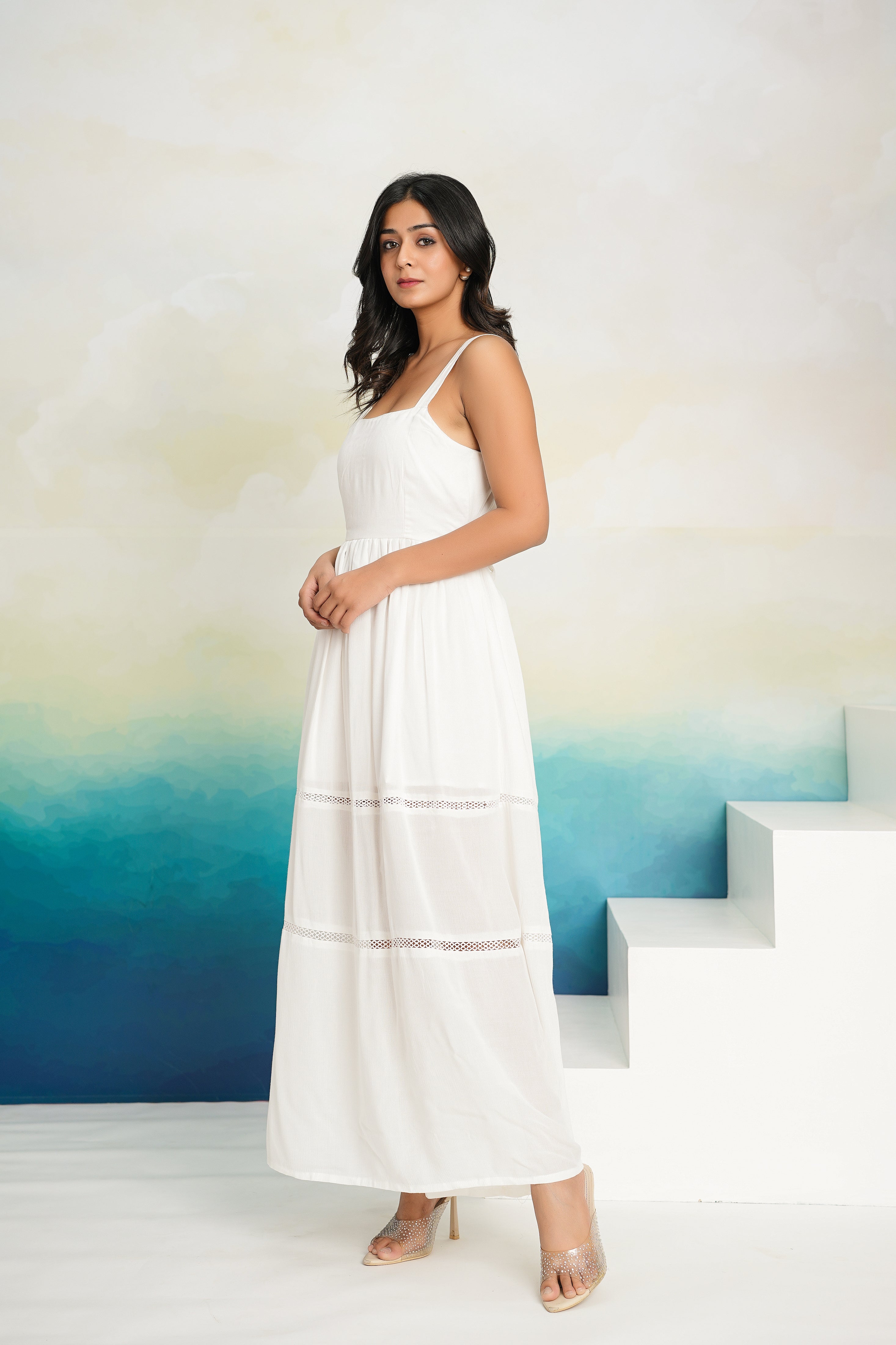 White Chantilly Maxi Dress