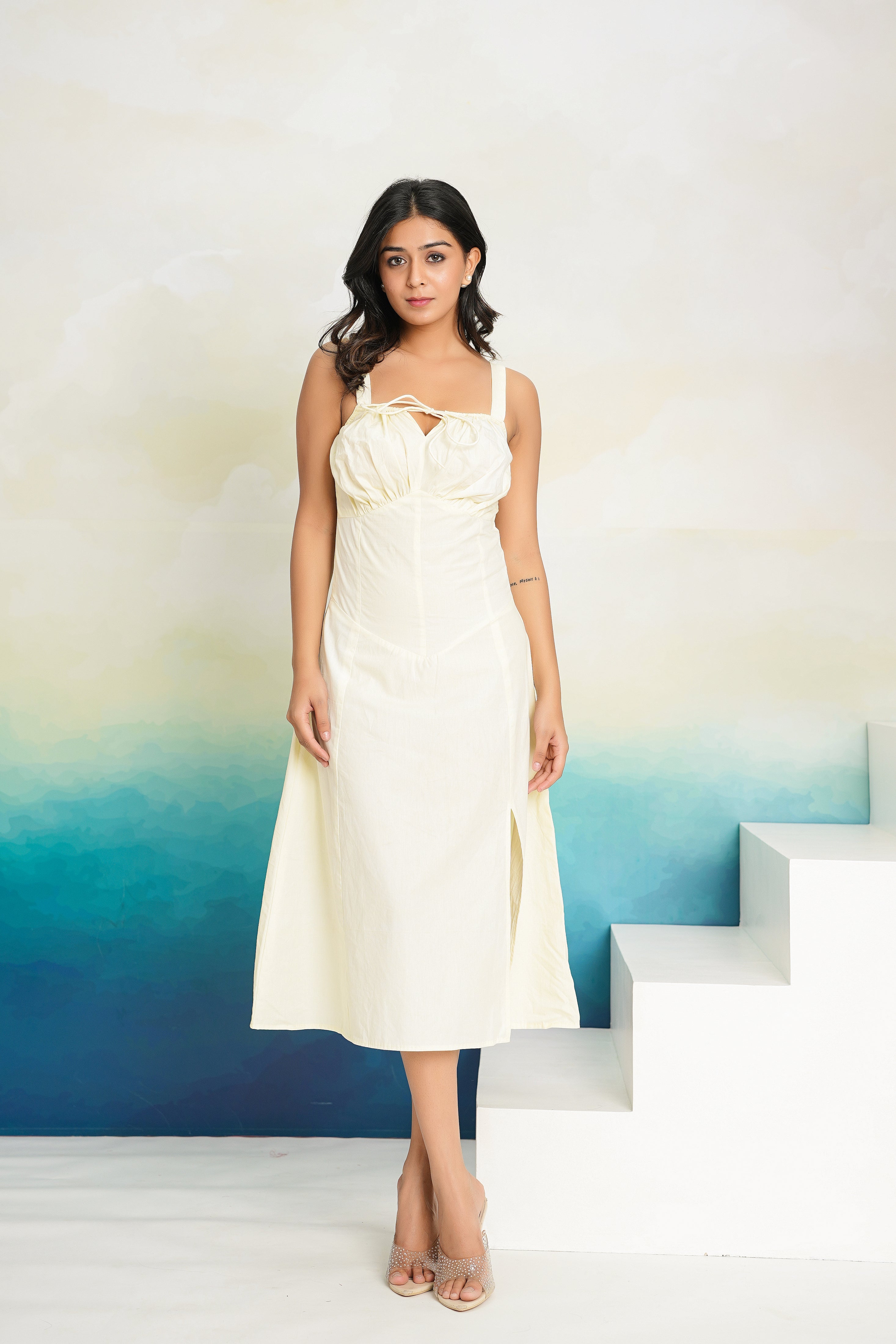 Butter Yellow Middi Dress