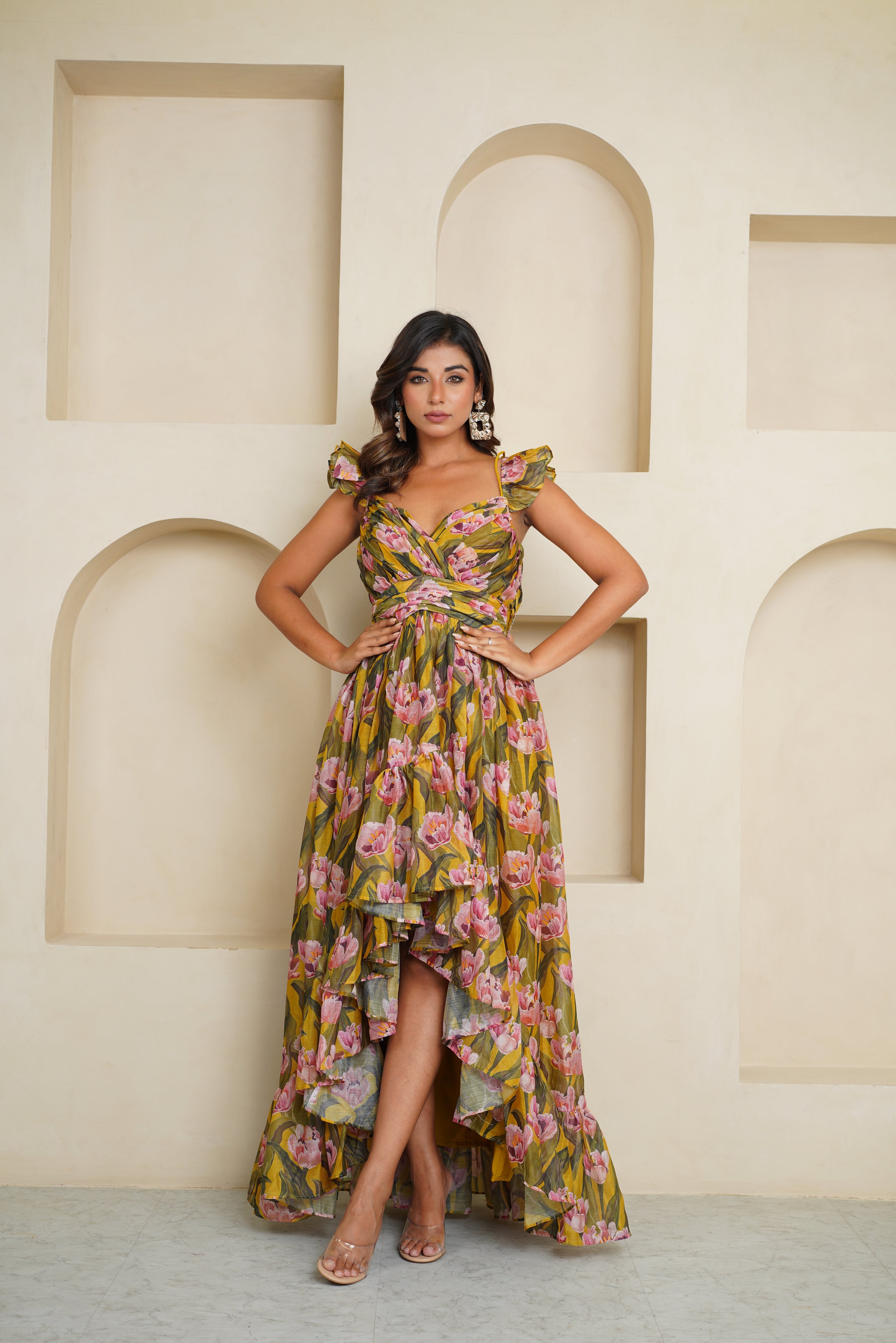 Floral Chanderi Dress