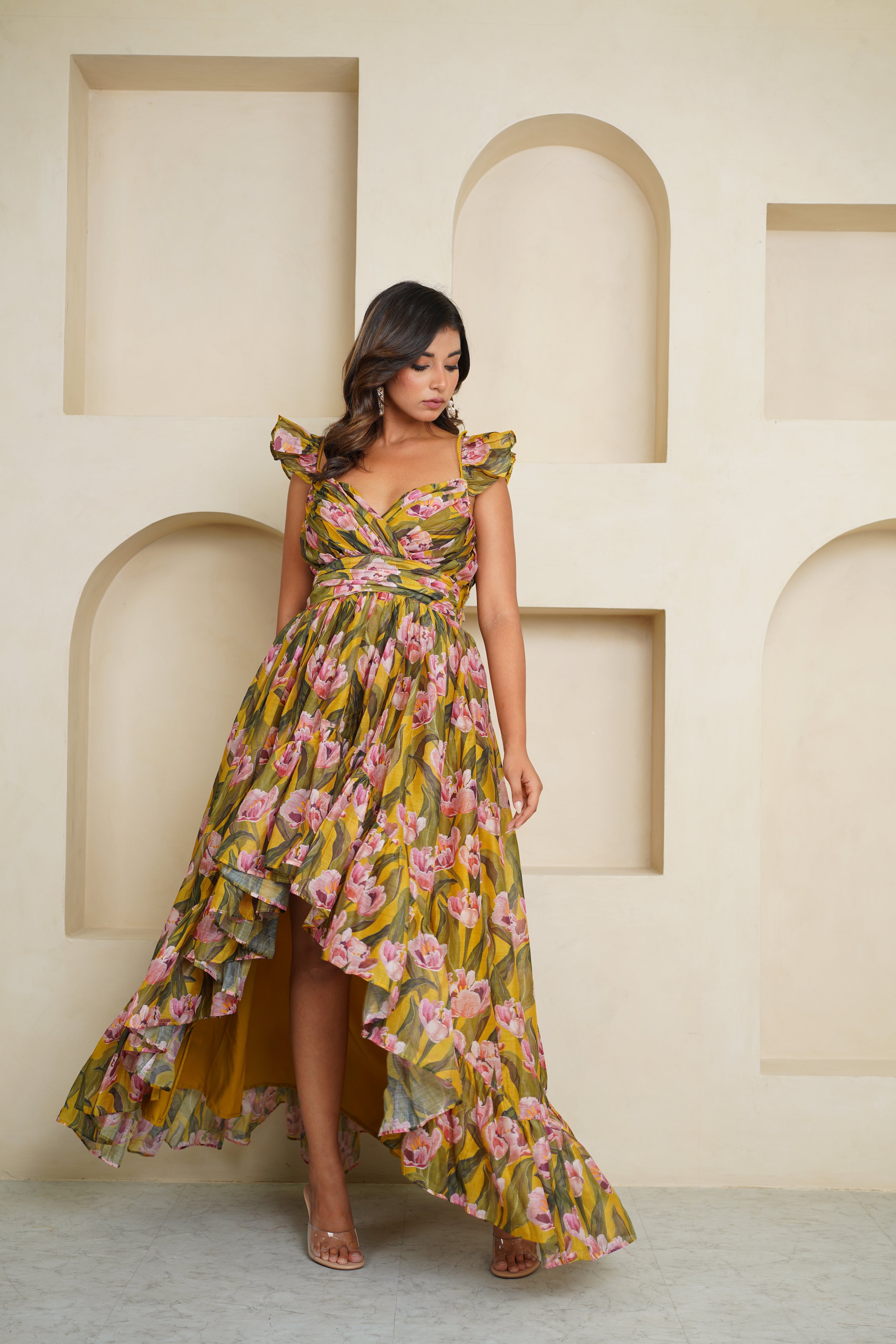Floral Chanderi Dress