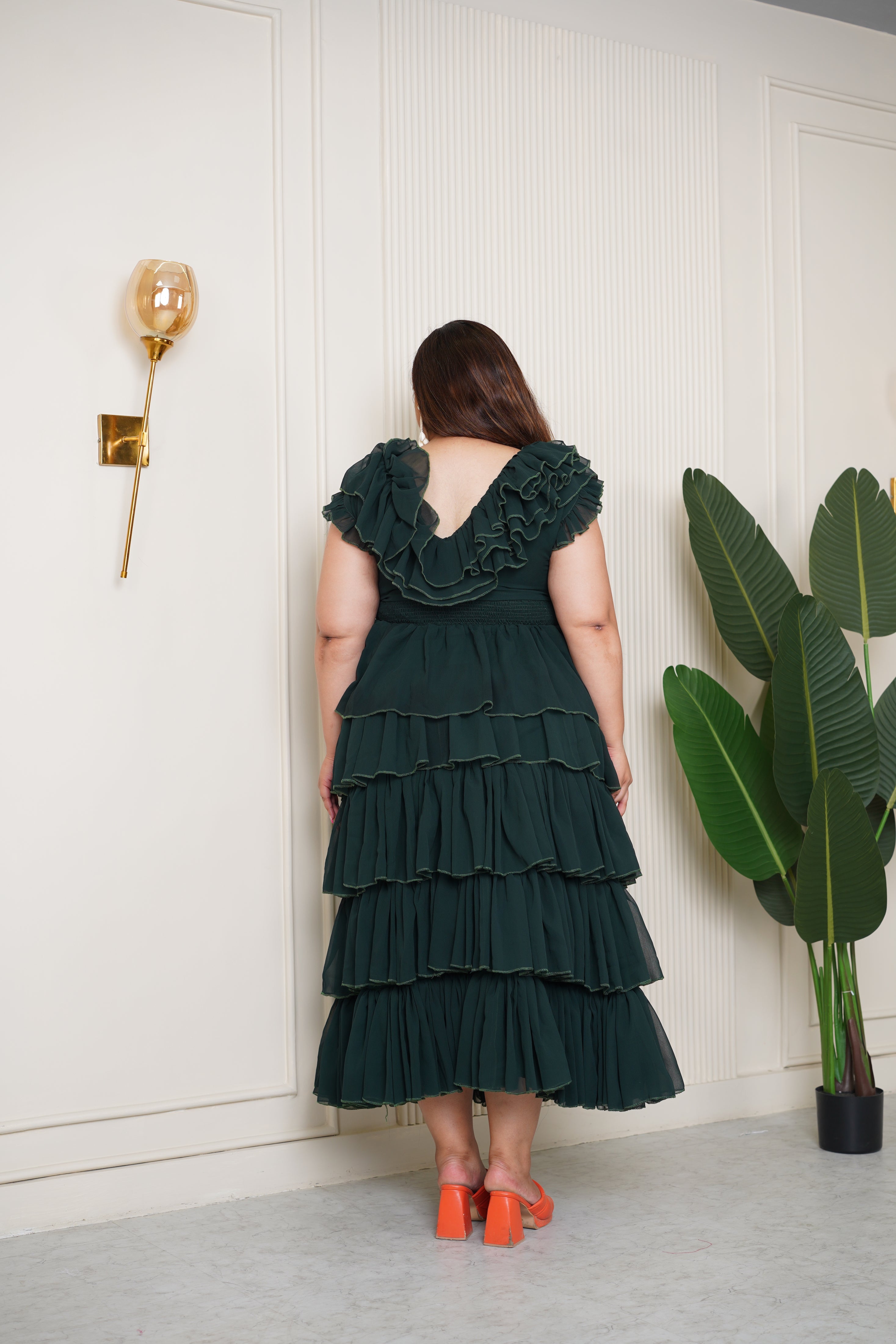 Green Georgette Dress