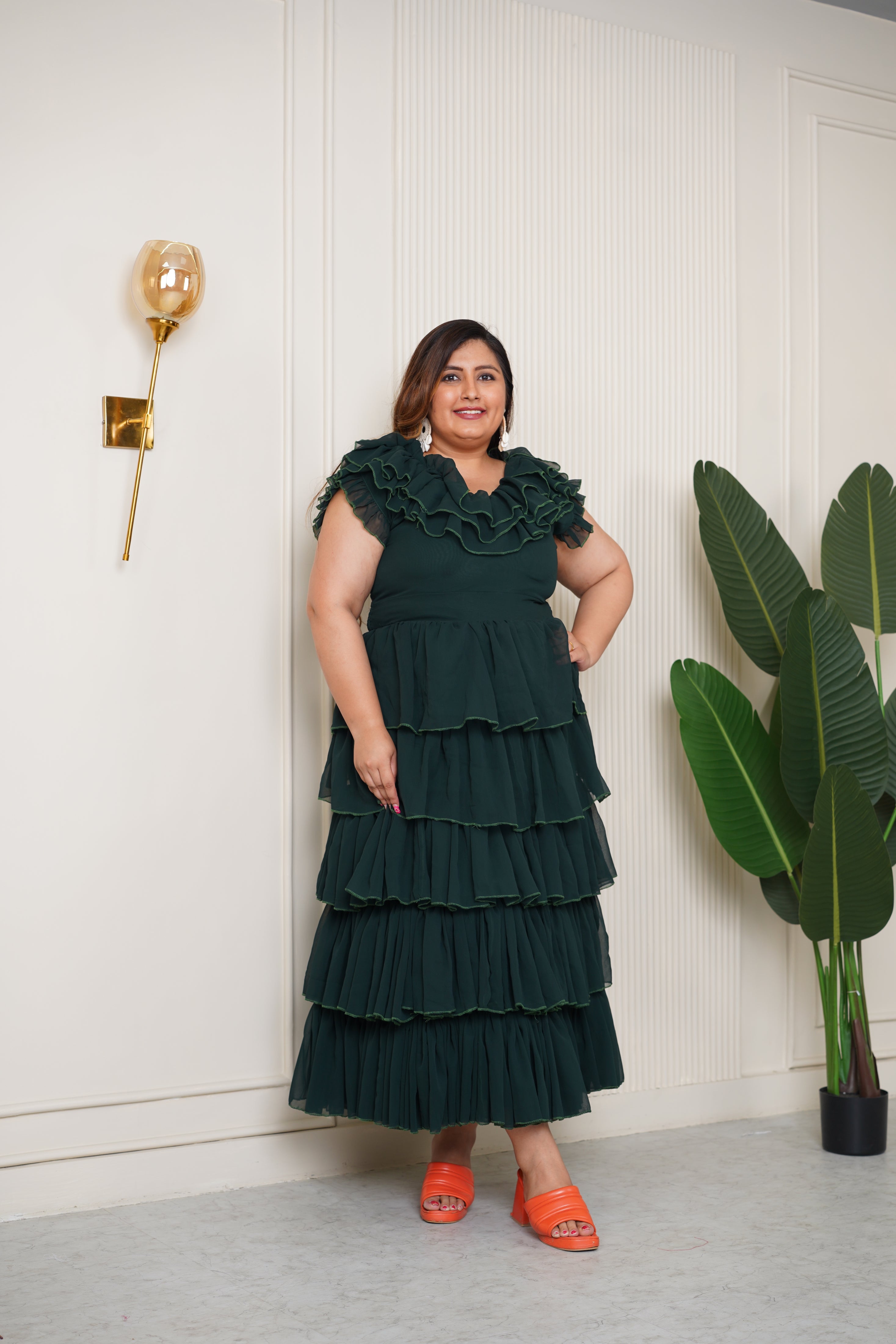 Green Georgette Dress