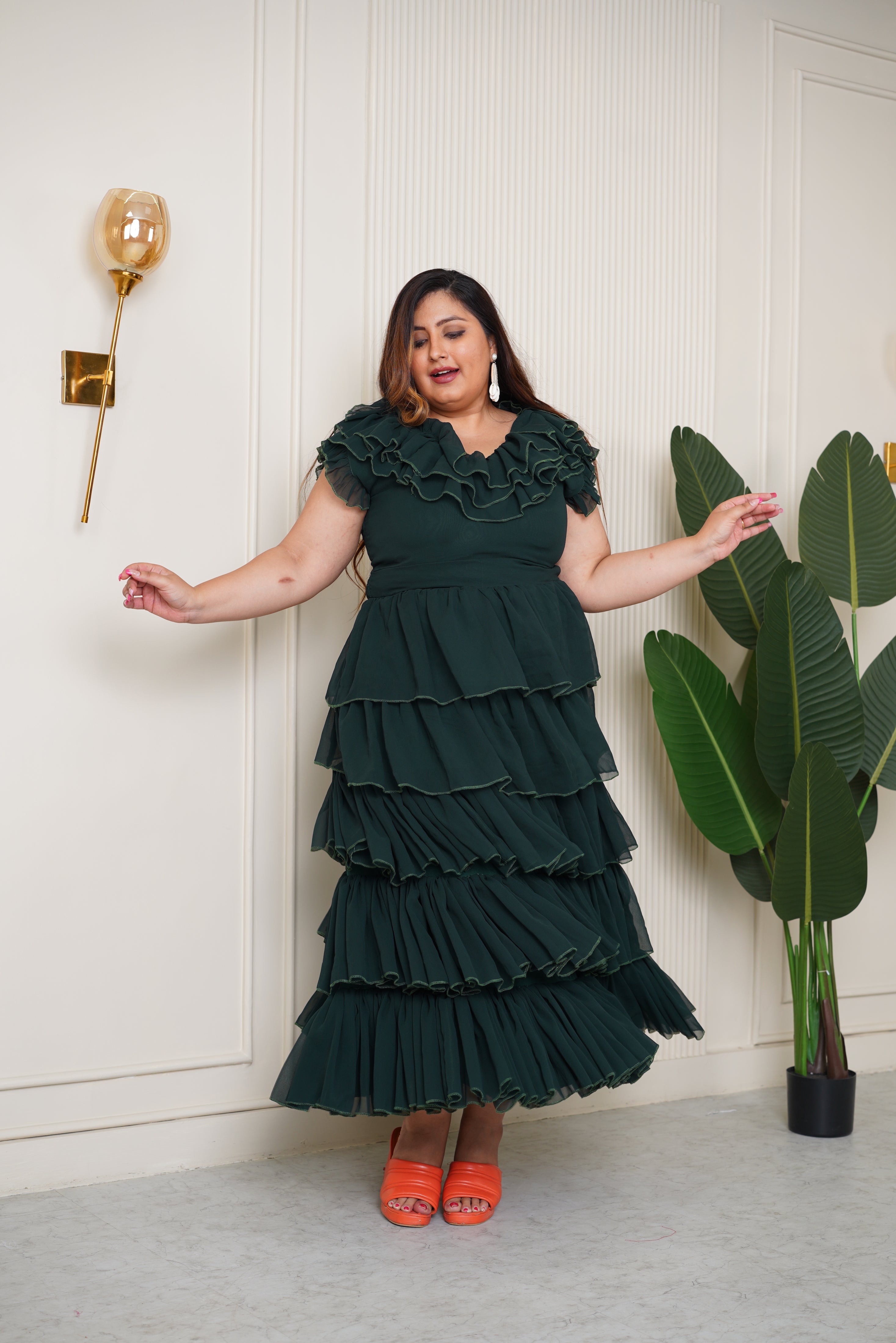 Green Georgette Dress