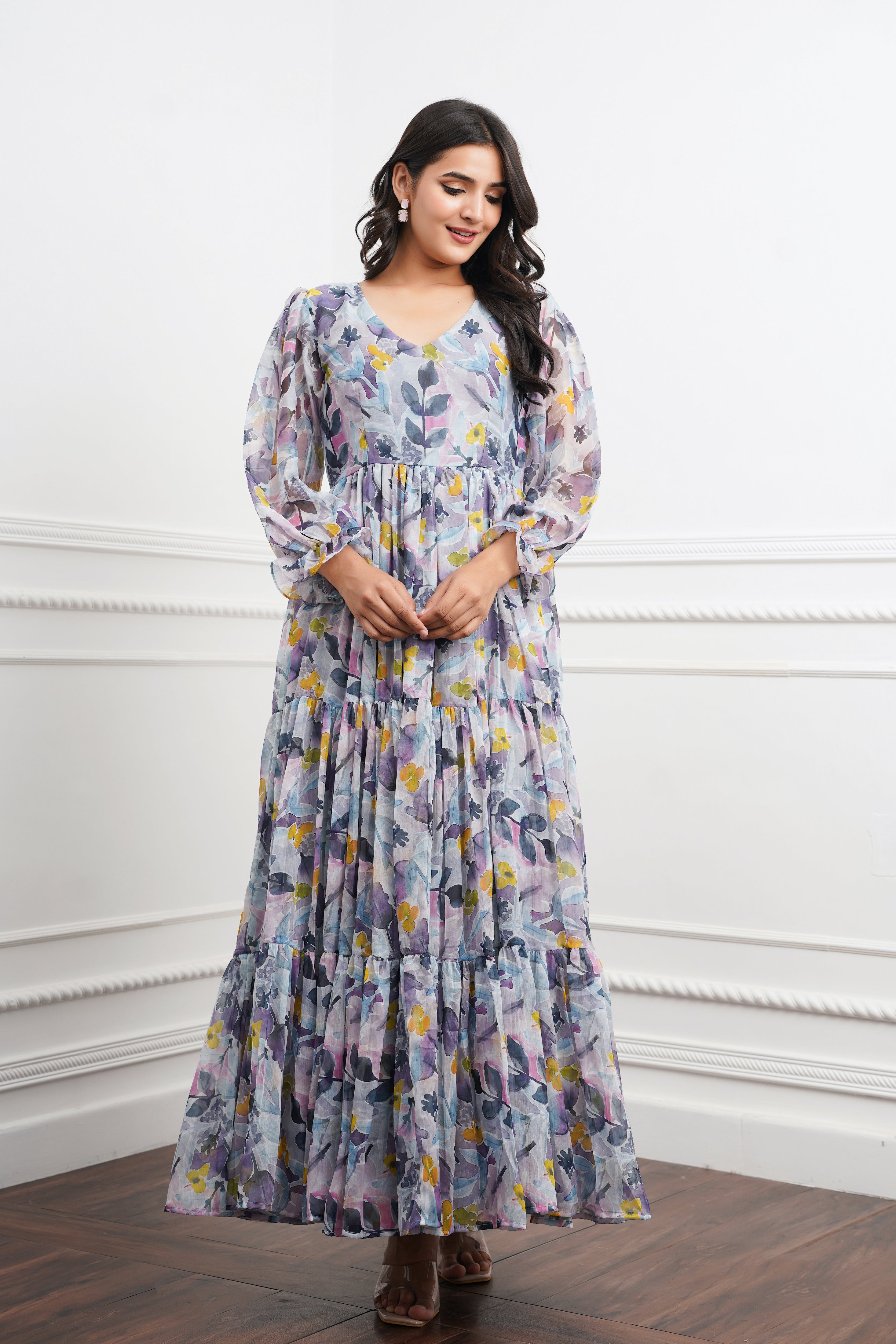 Smoky Blue Maxi Dress