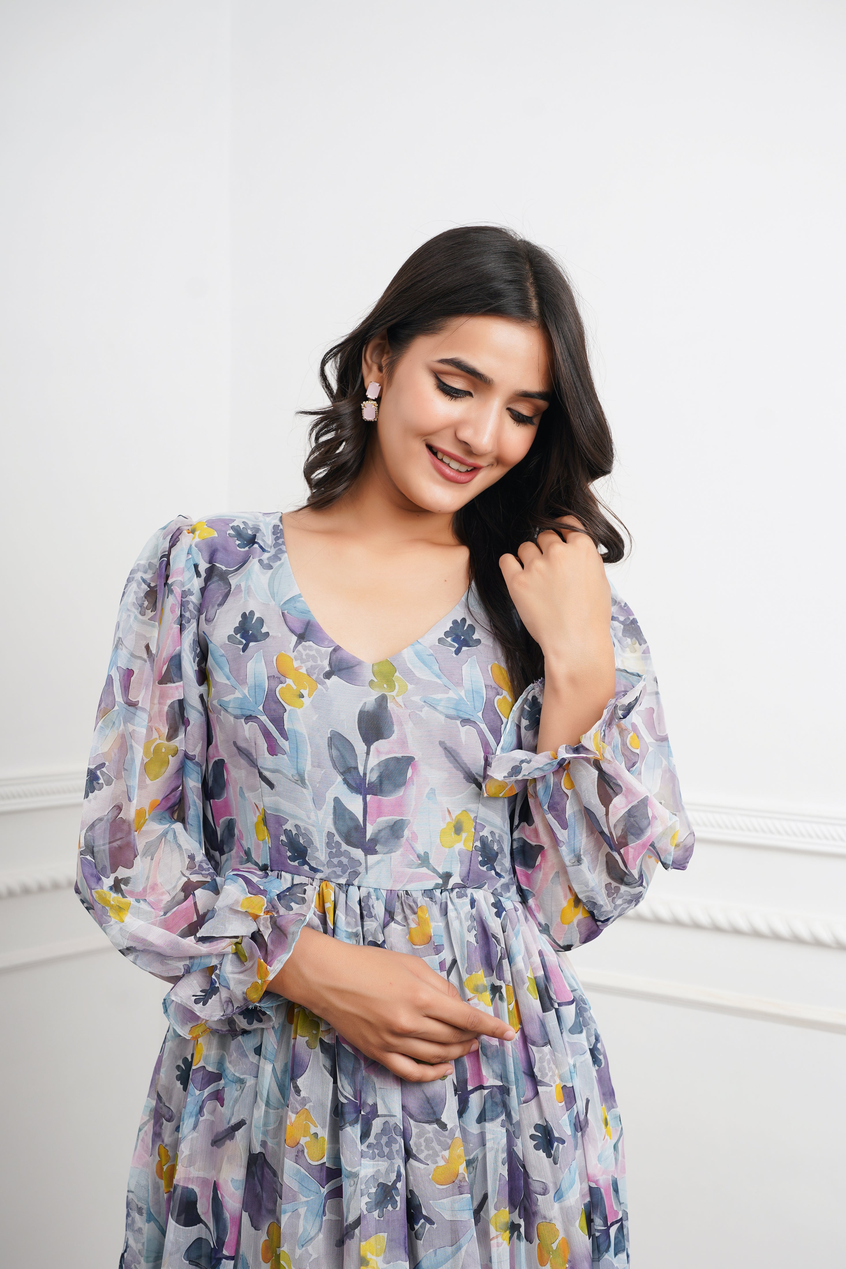 Smoky Blue Maxi Dress